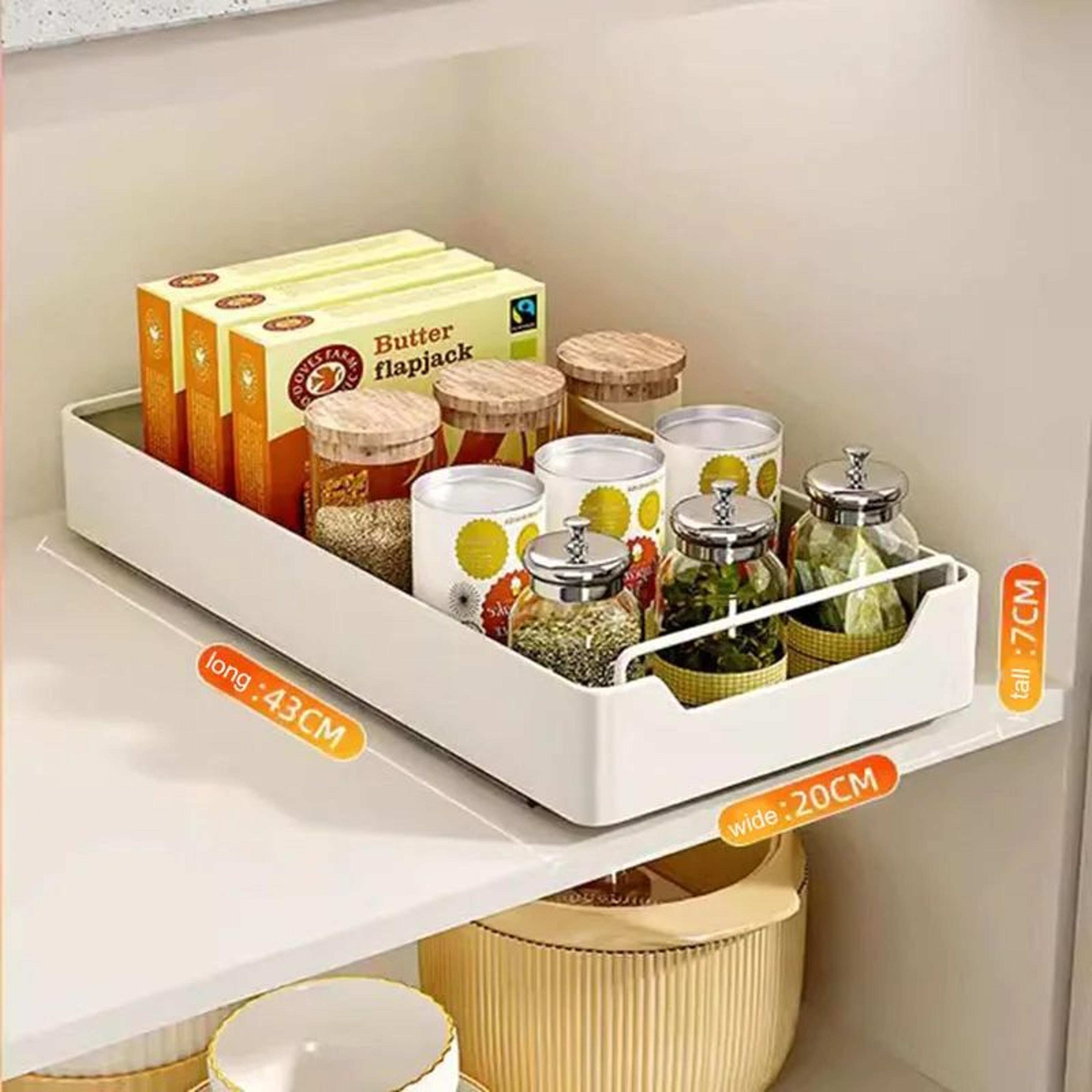 Pull Out Cabinet Storage Rack With Sliding Rail Organizer Basket 6
