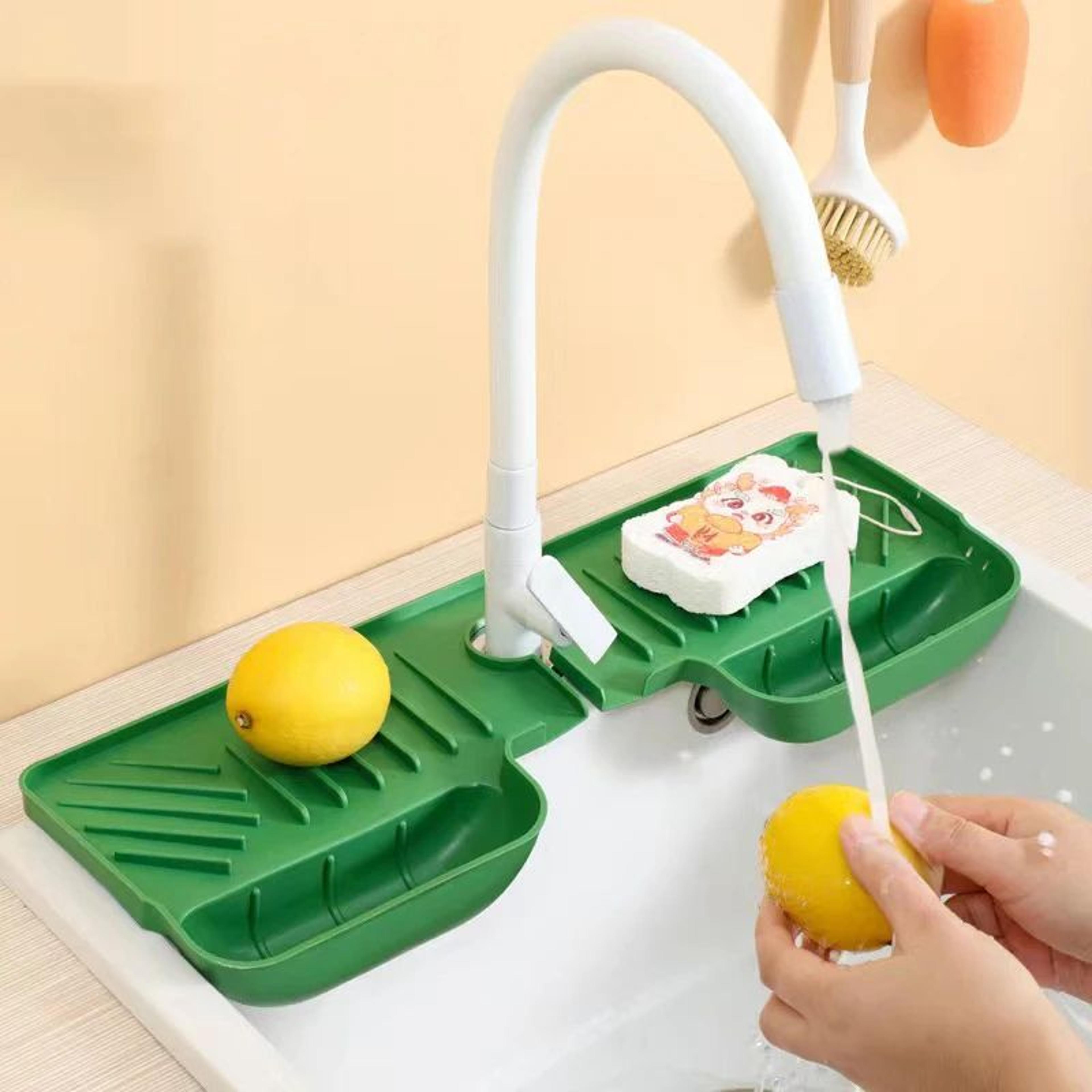 Silicone Sink Splash Guard Mat With Drainage Organizer 1