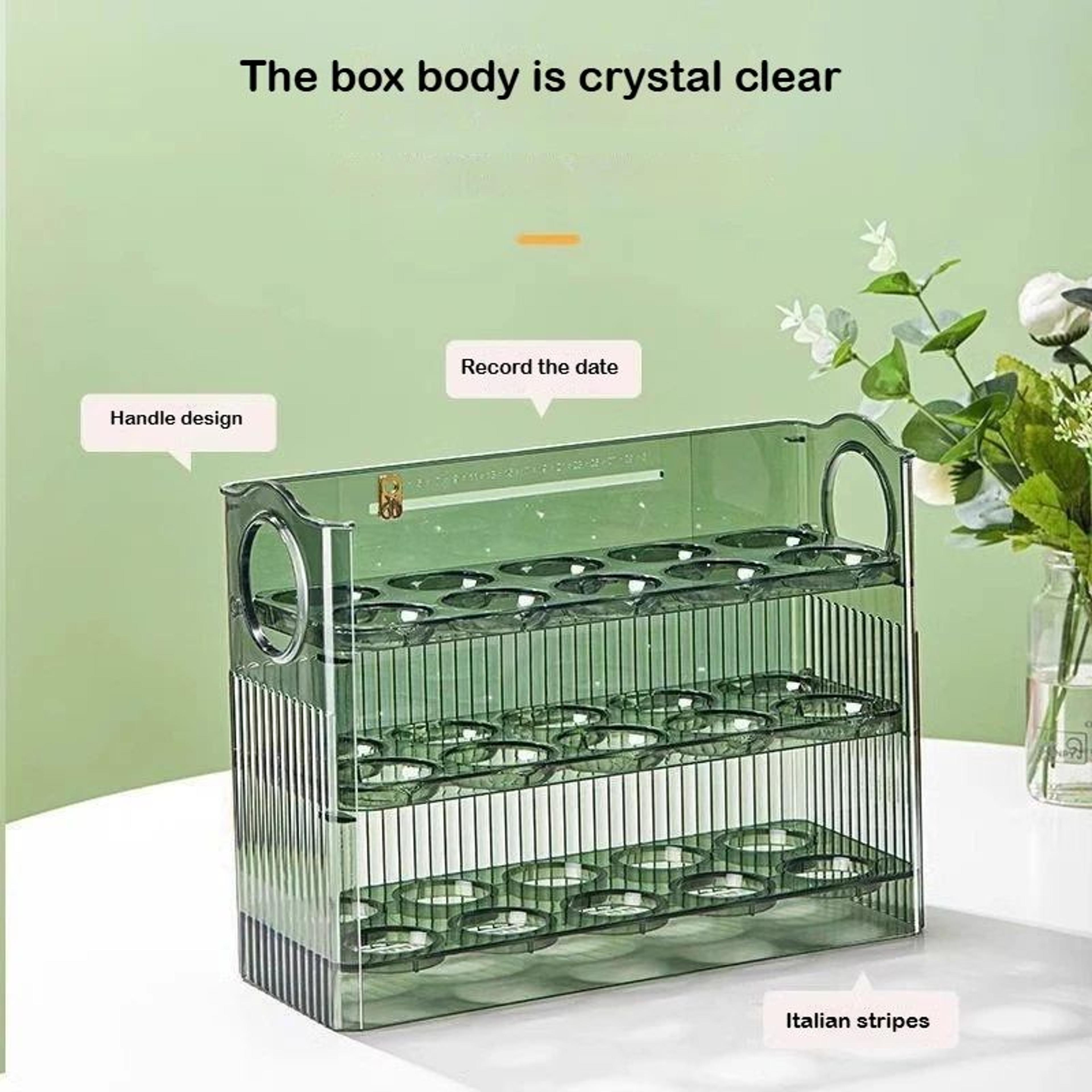 Automatic Rebound Egg Storage Rack For Refrigerator Door 2