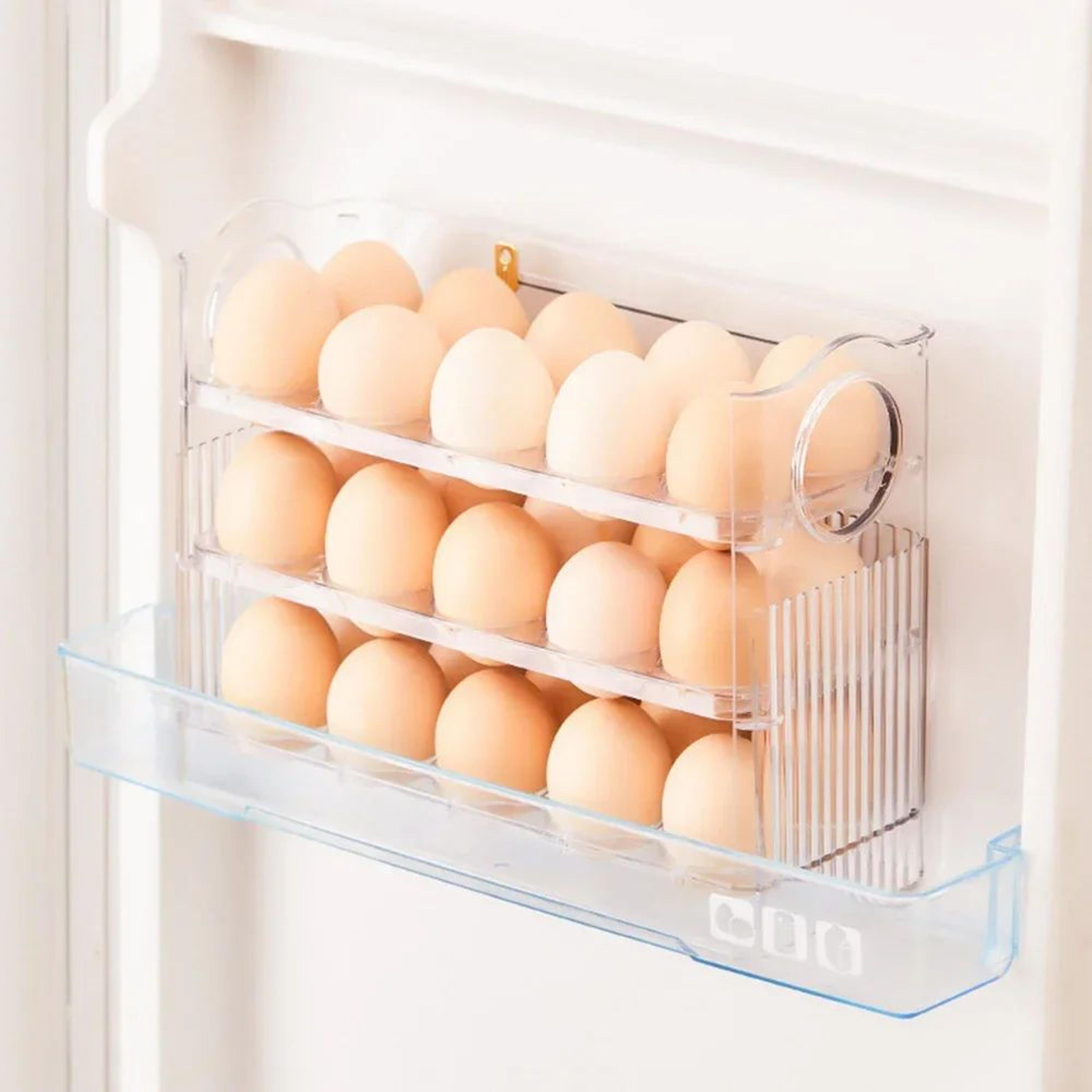 Automatic Rebound Egg Storage Rack For Refrigerator Door 6