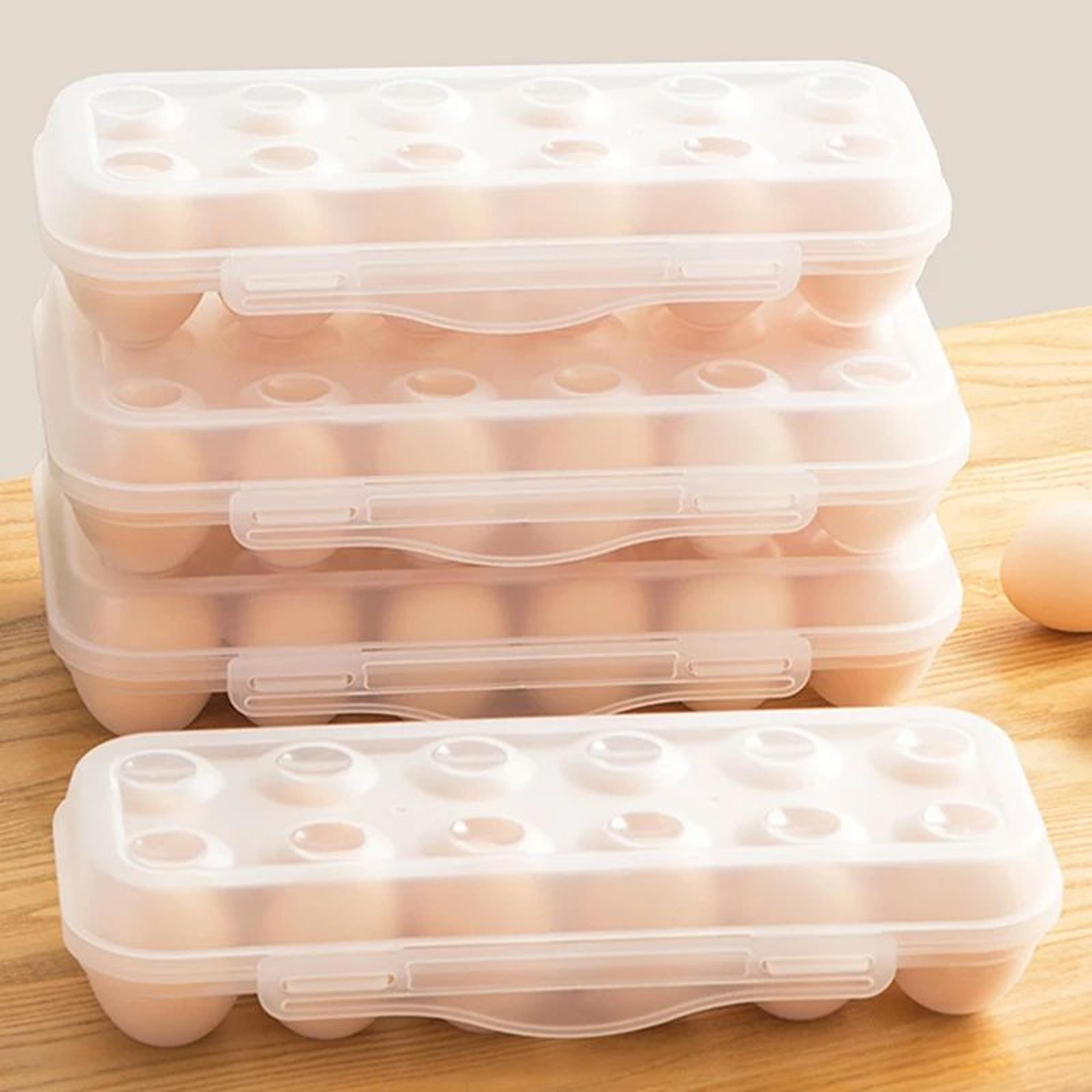 12 18 Grid Egg Storage Box With Lid Refrigerator Organizer 3