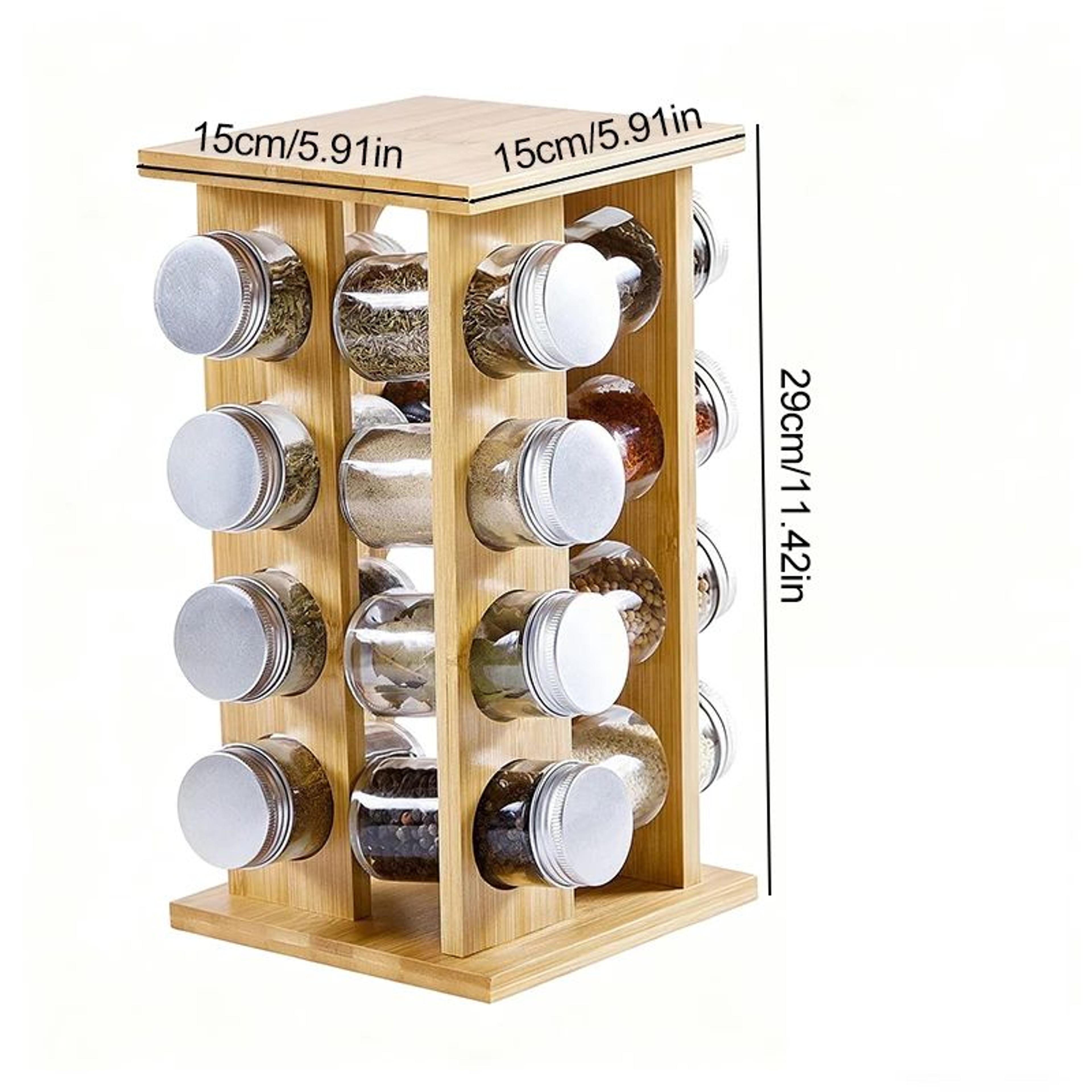 Wooden Rotating Multi Layer Spice Rack Organizer 6