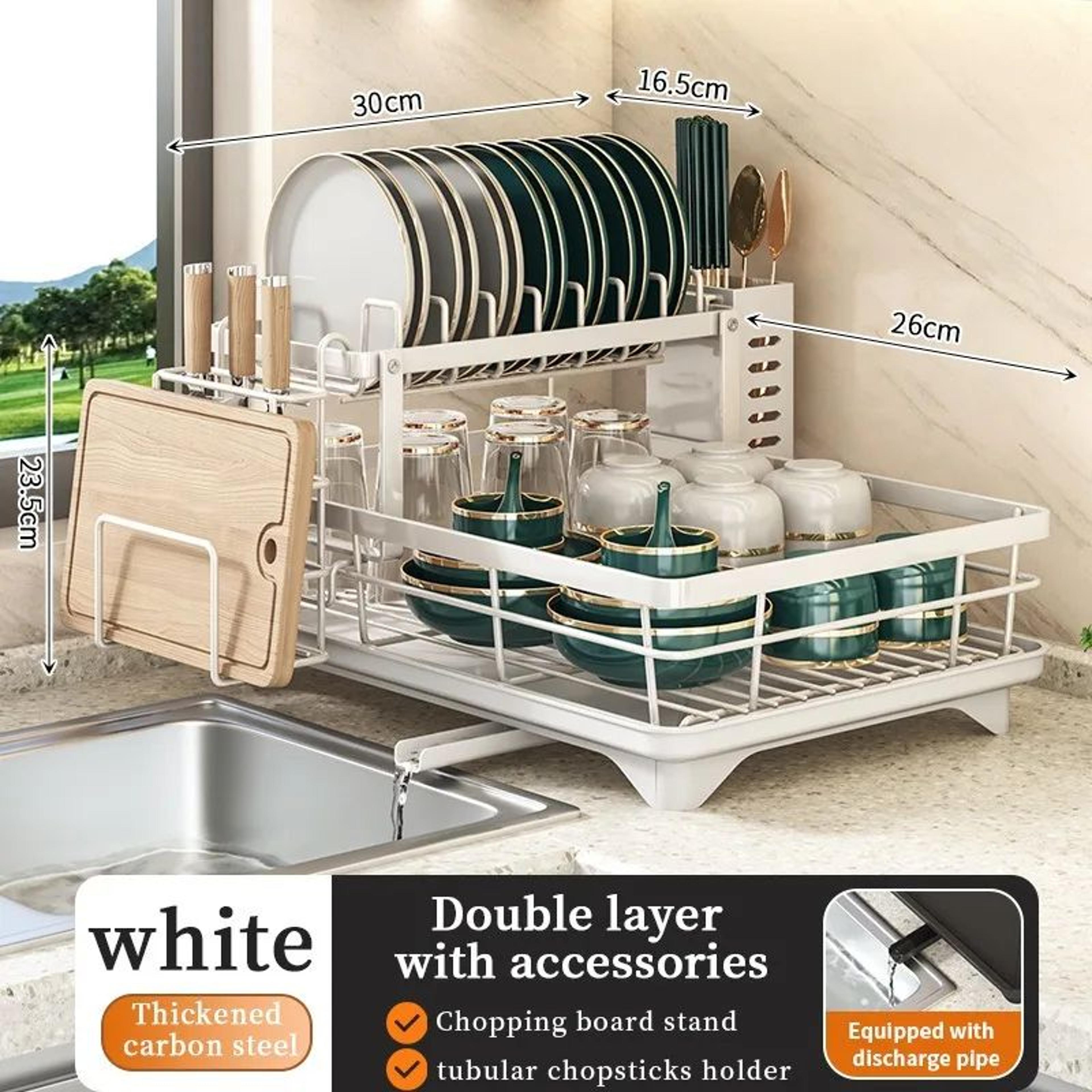 Adjustable Stainless Steel Dish Drying Rack Organizer 10