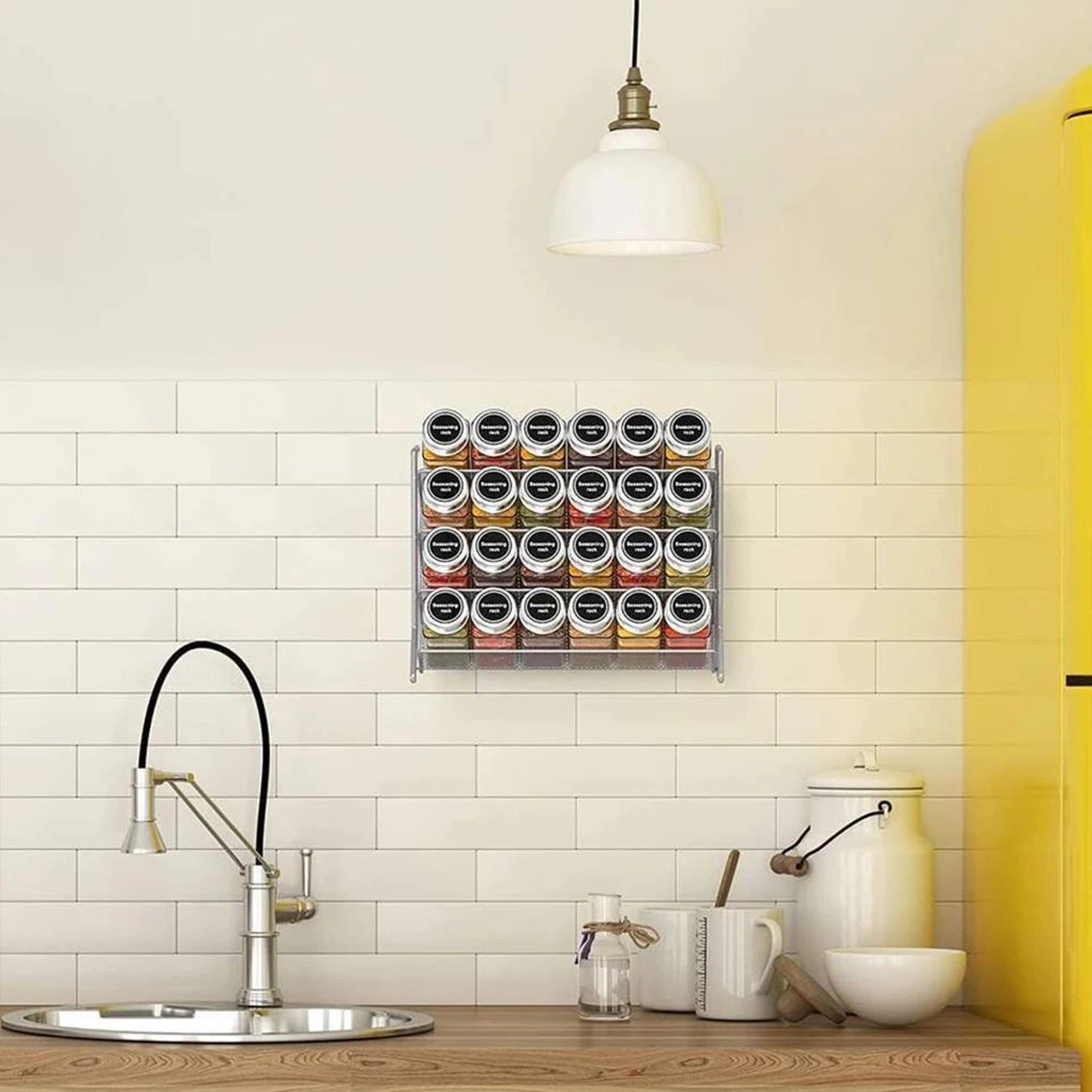4 Tier Wall Mounted Spice Rack Organizer 1