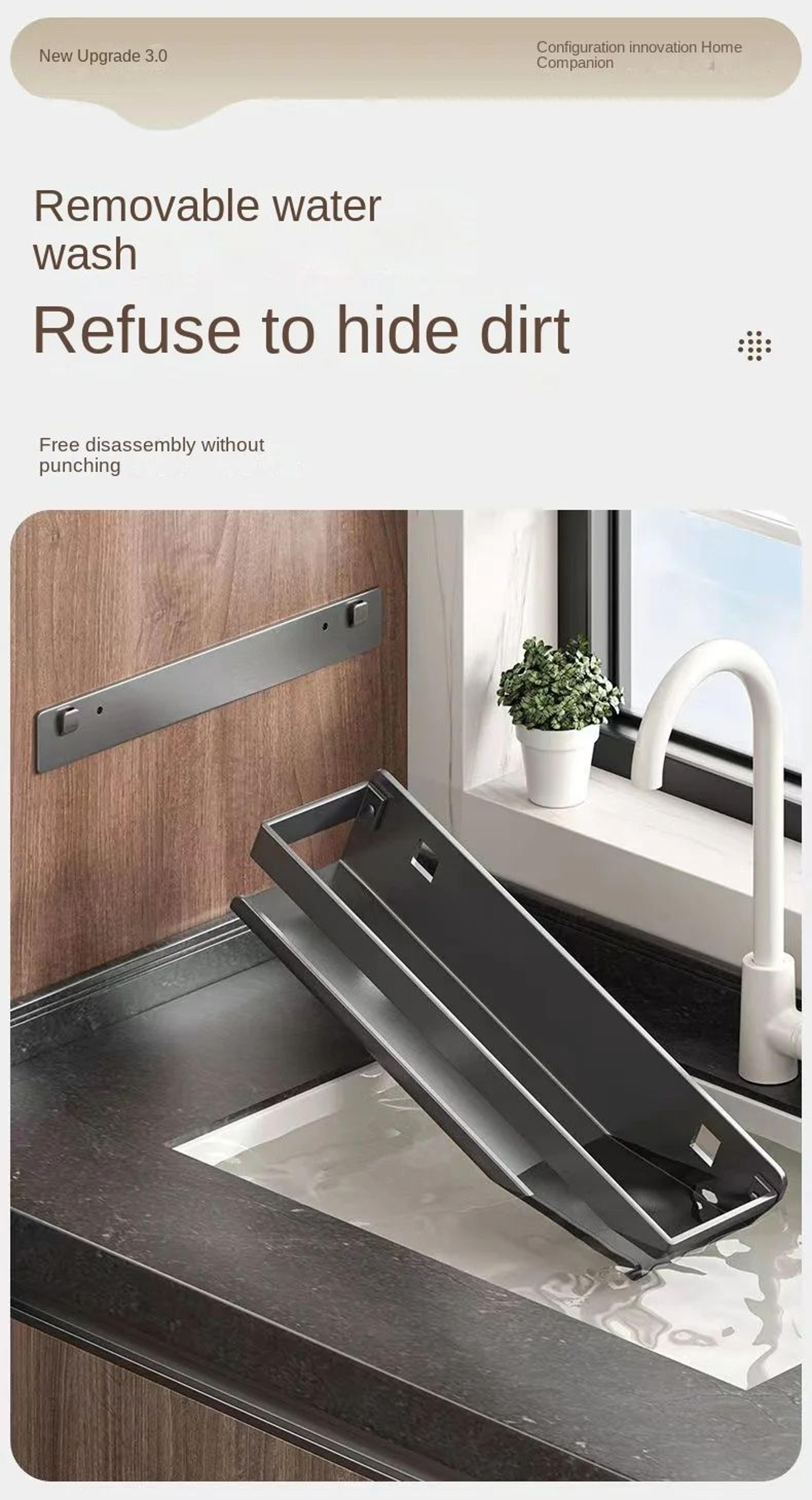 Gun Gray Wall Mounted Spice Storage Rack 4