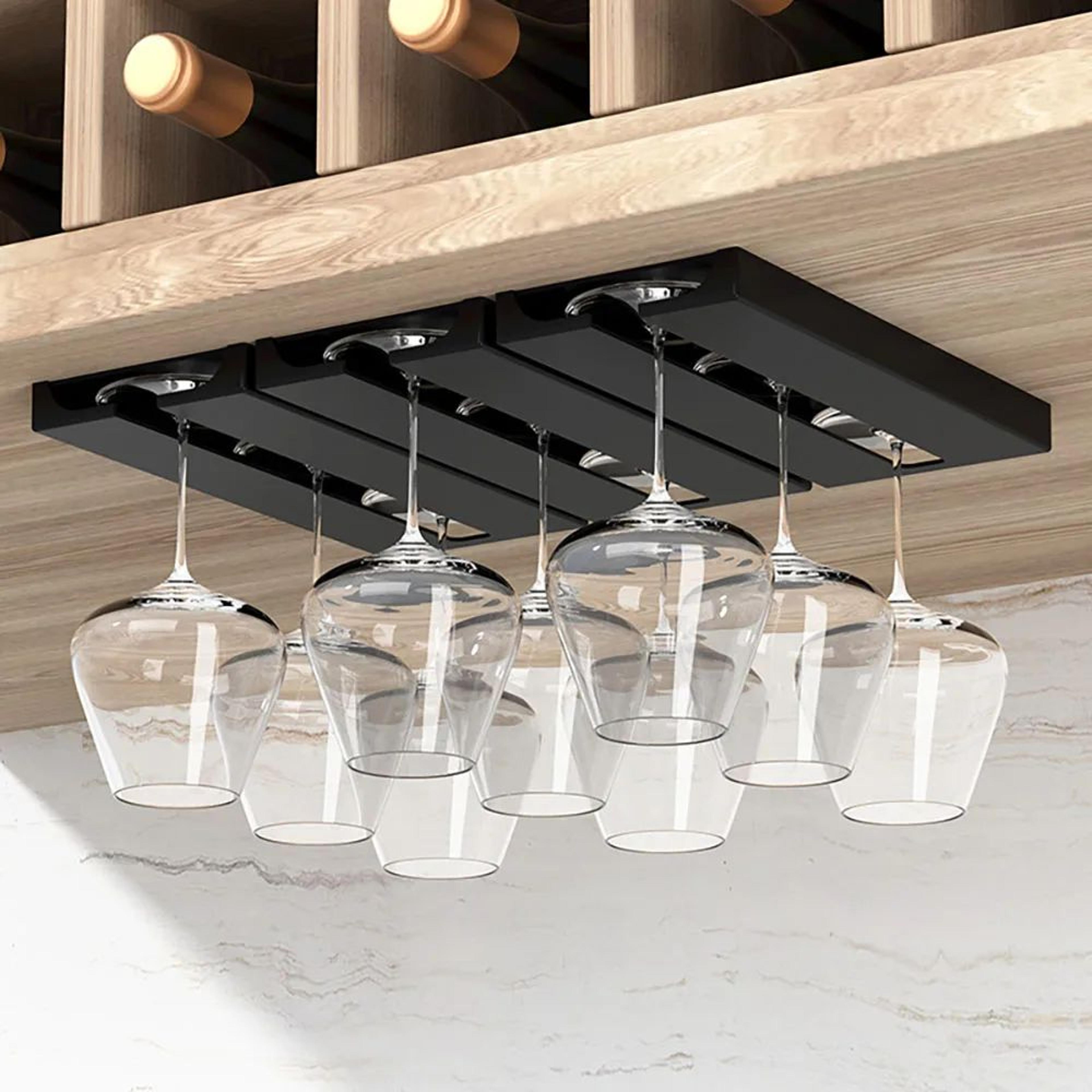 Hanging Wine Glass Rack Under Cabinet Stemware Holder 0