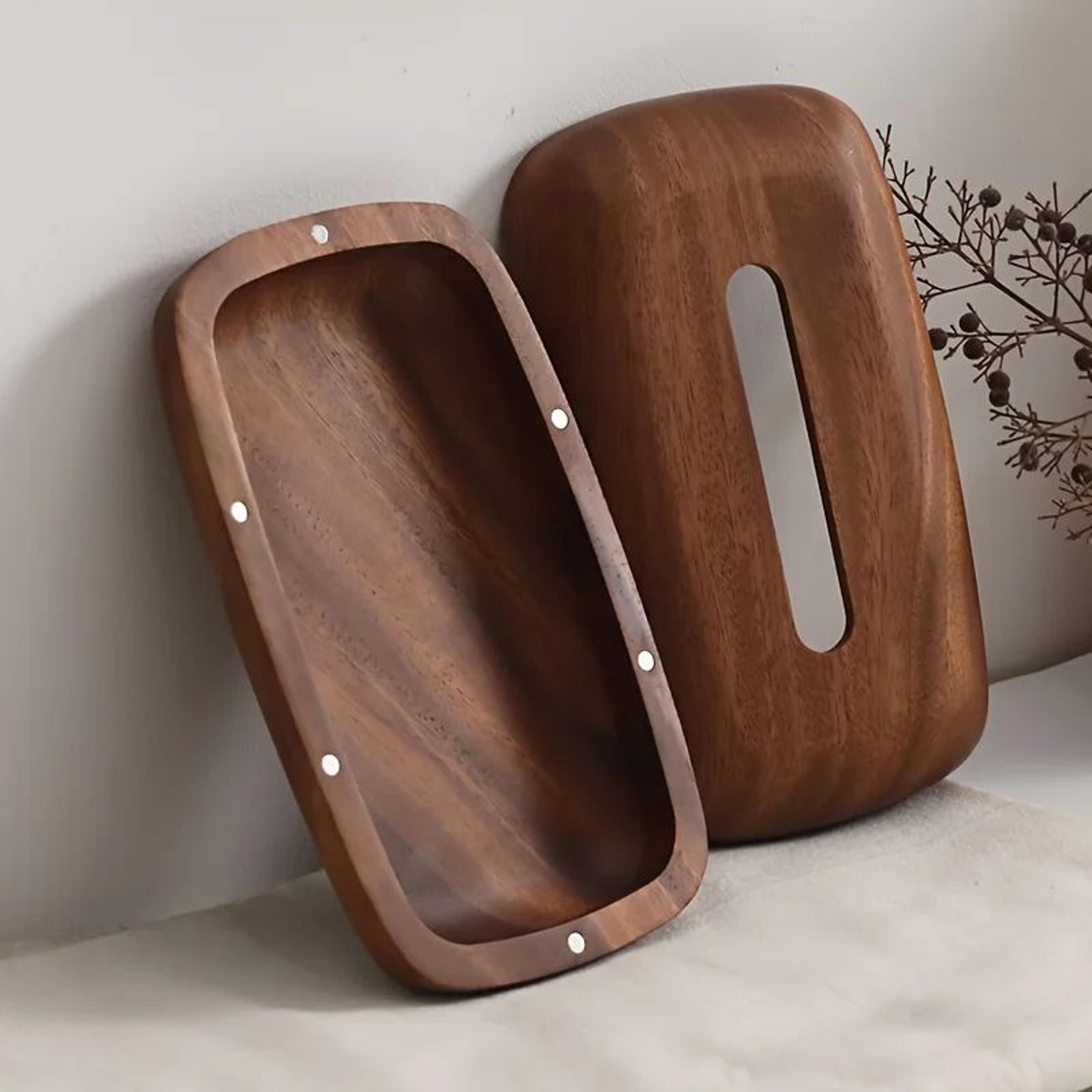 Walnut Wooden Tissue Box Cover Holder 2