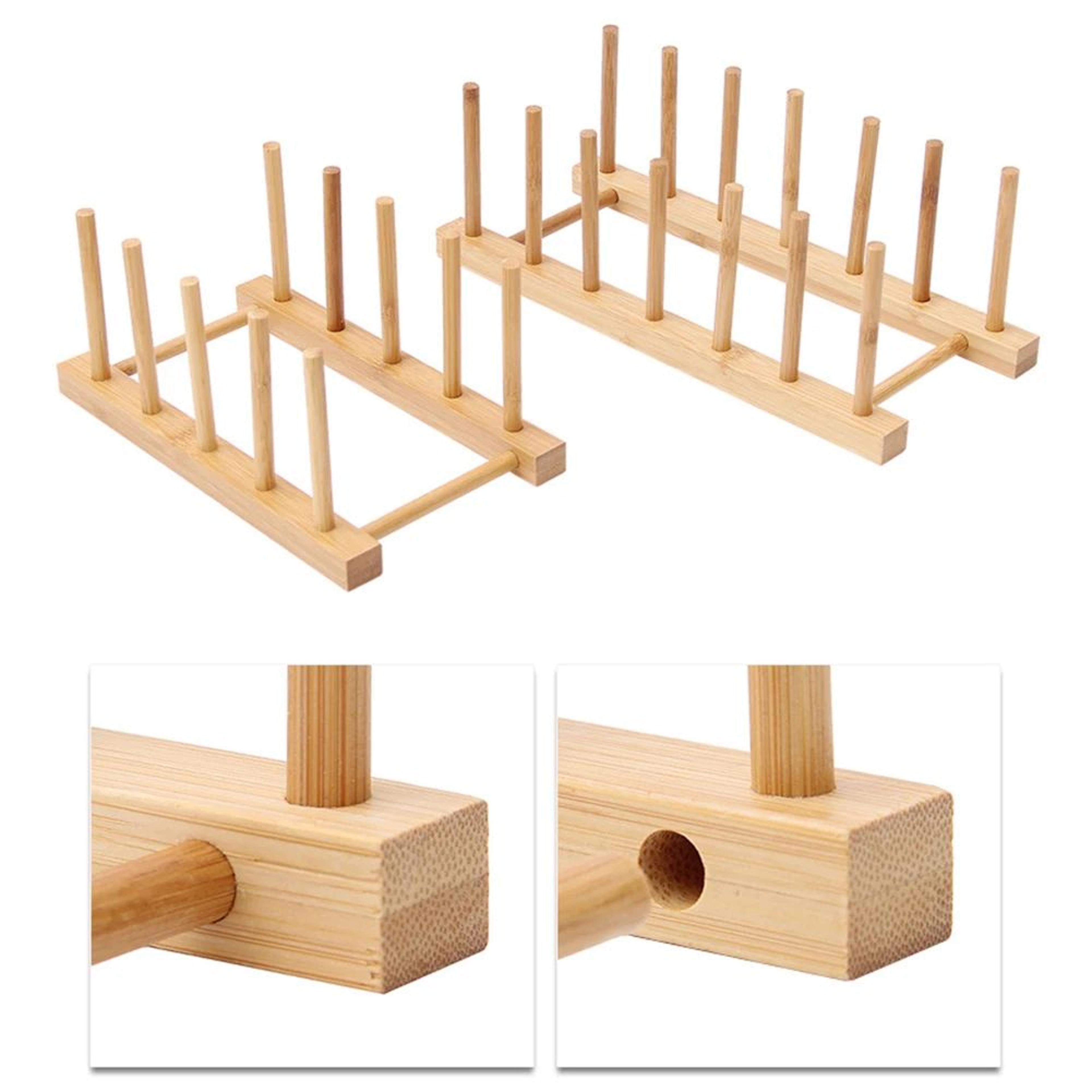Wooden Dish Drying Rack And Display Organizer 2