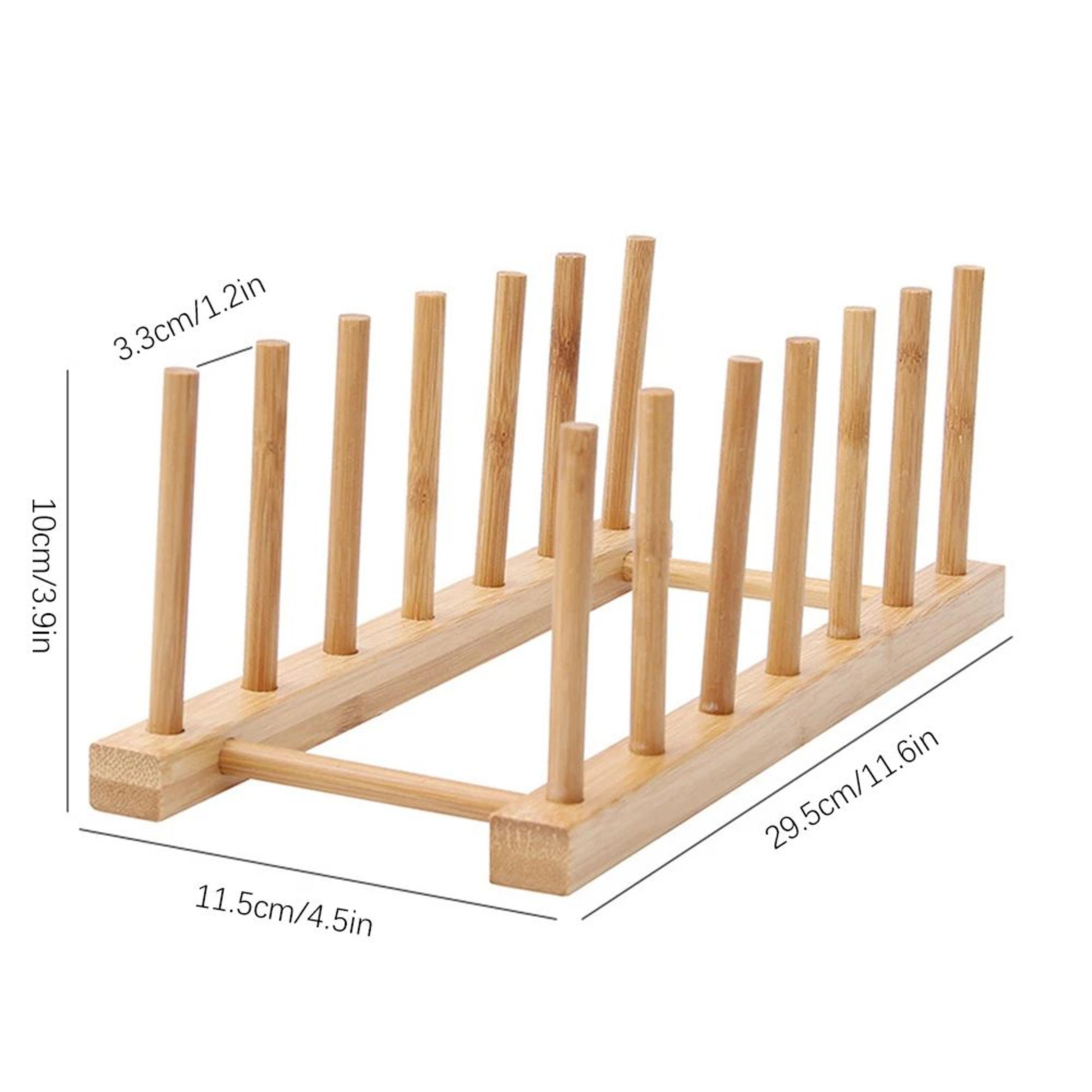 Wooden Dish Drying Rack And Display Organizer 11