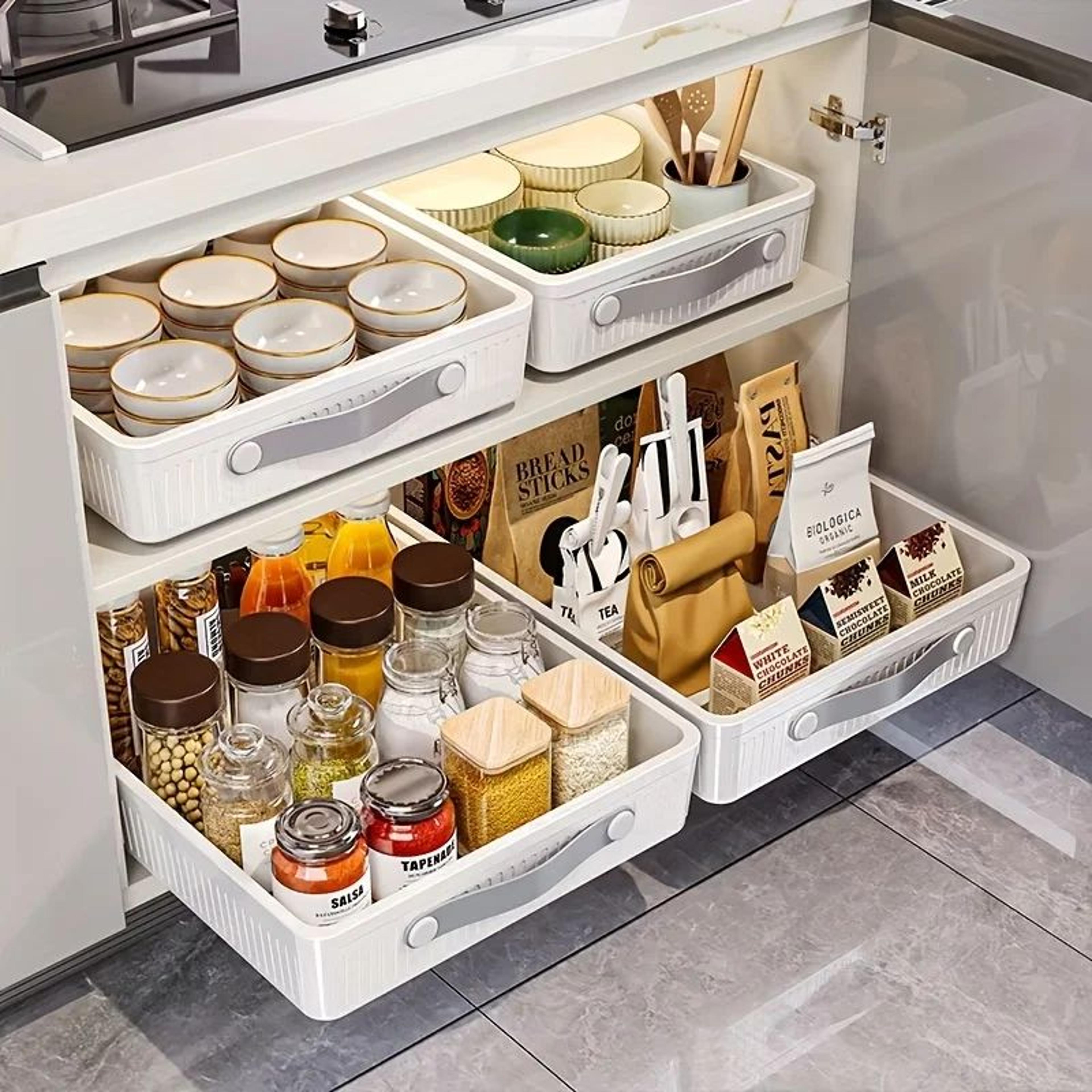 Pull Out Cabinet Storage Organizer Tray 1