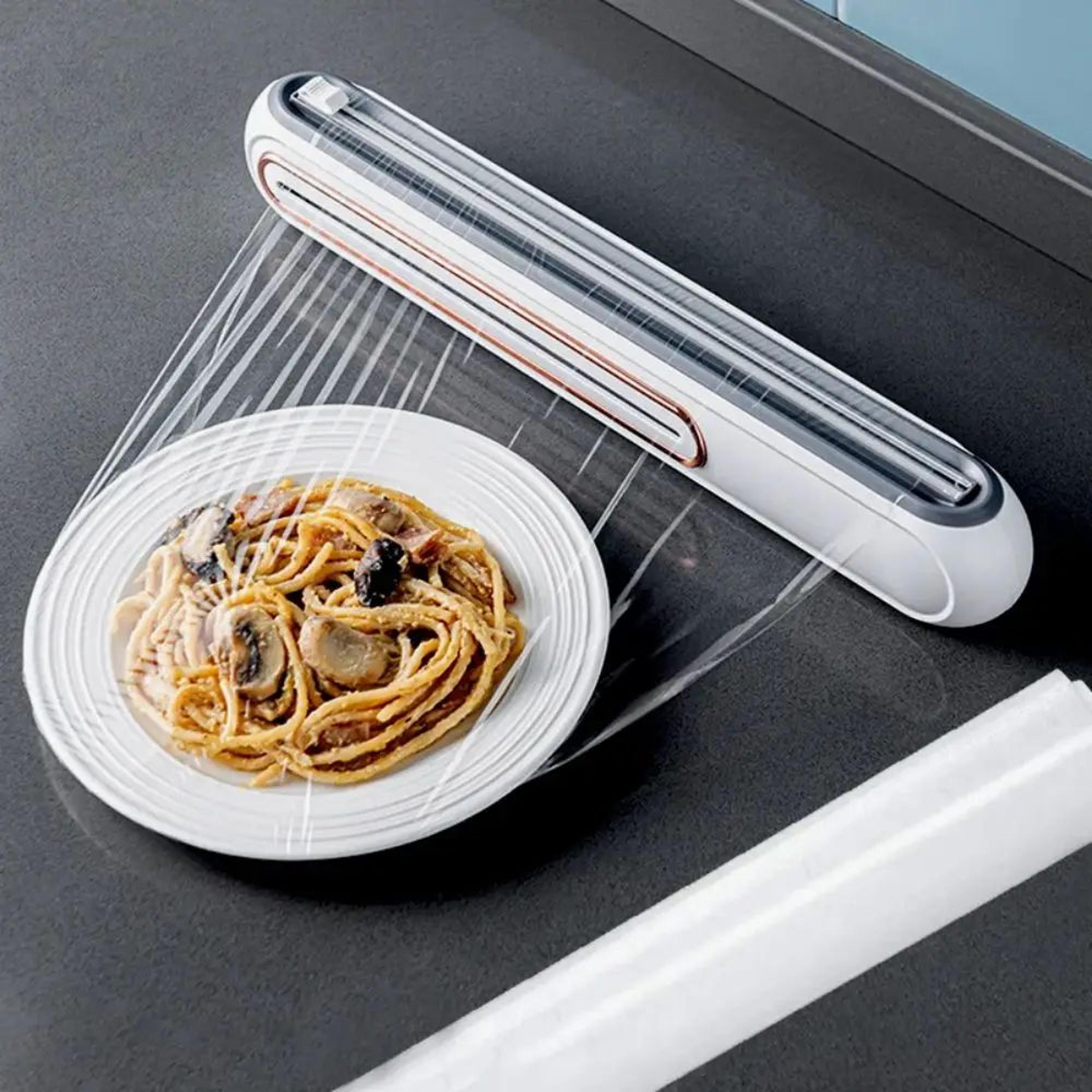 Magnetic Plastic Wrap And Foil Dispenser With Cutter 0