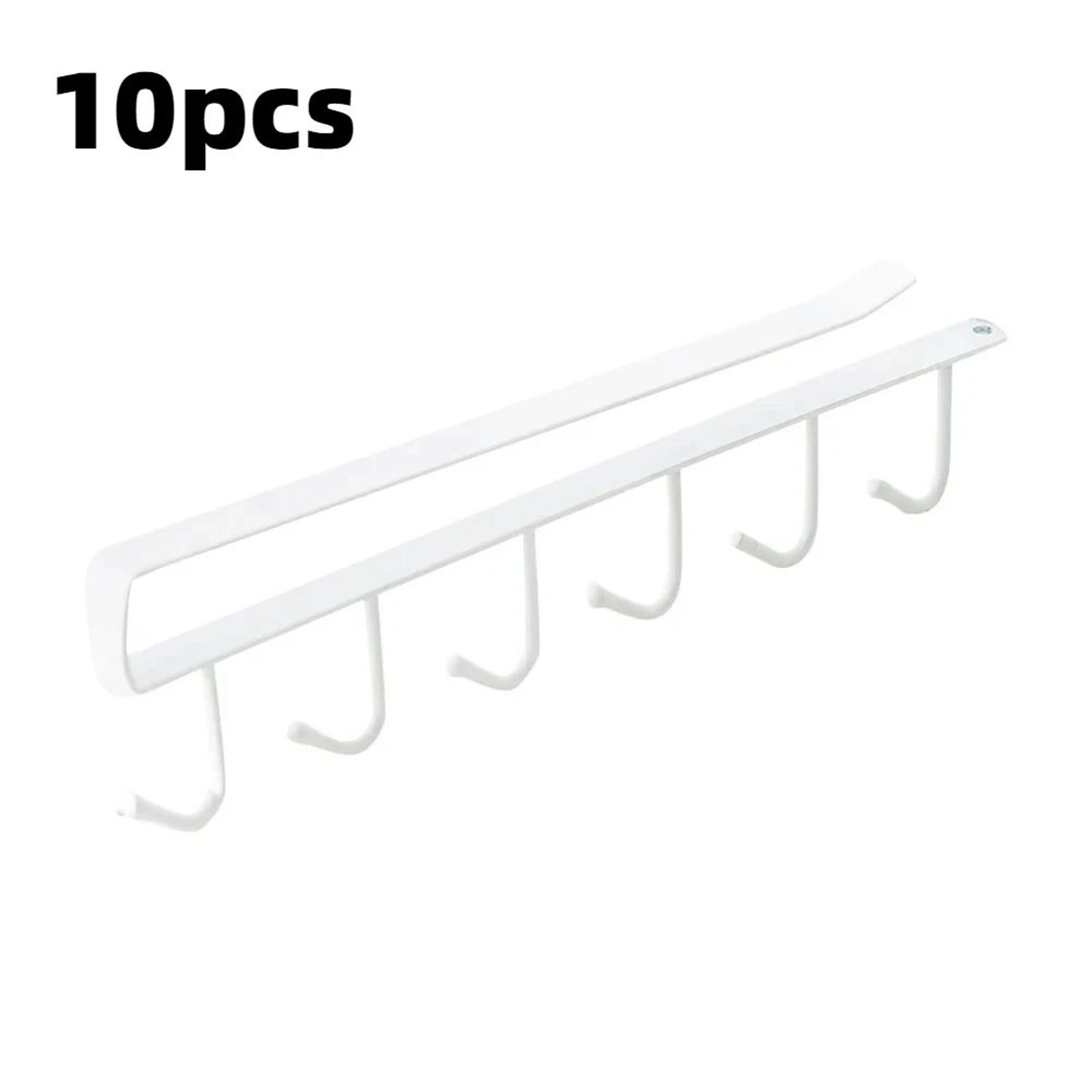 6 Hook Under Cabinet Coffee Mug Holder Rack 12