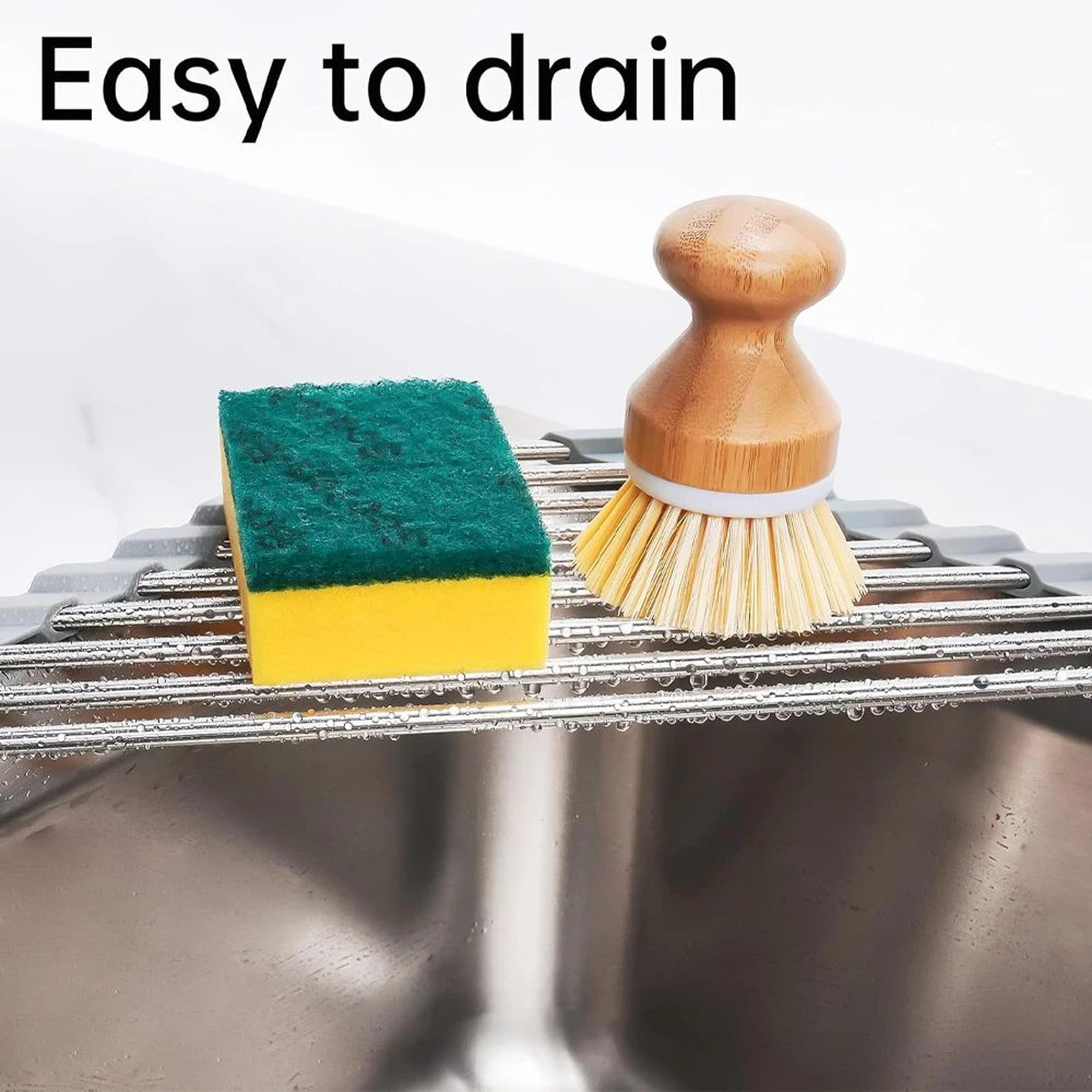 Roll Up Triangle Sink Drying Rack Organizer 1