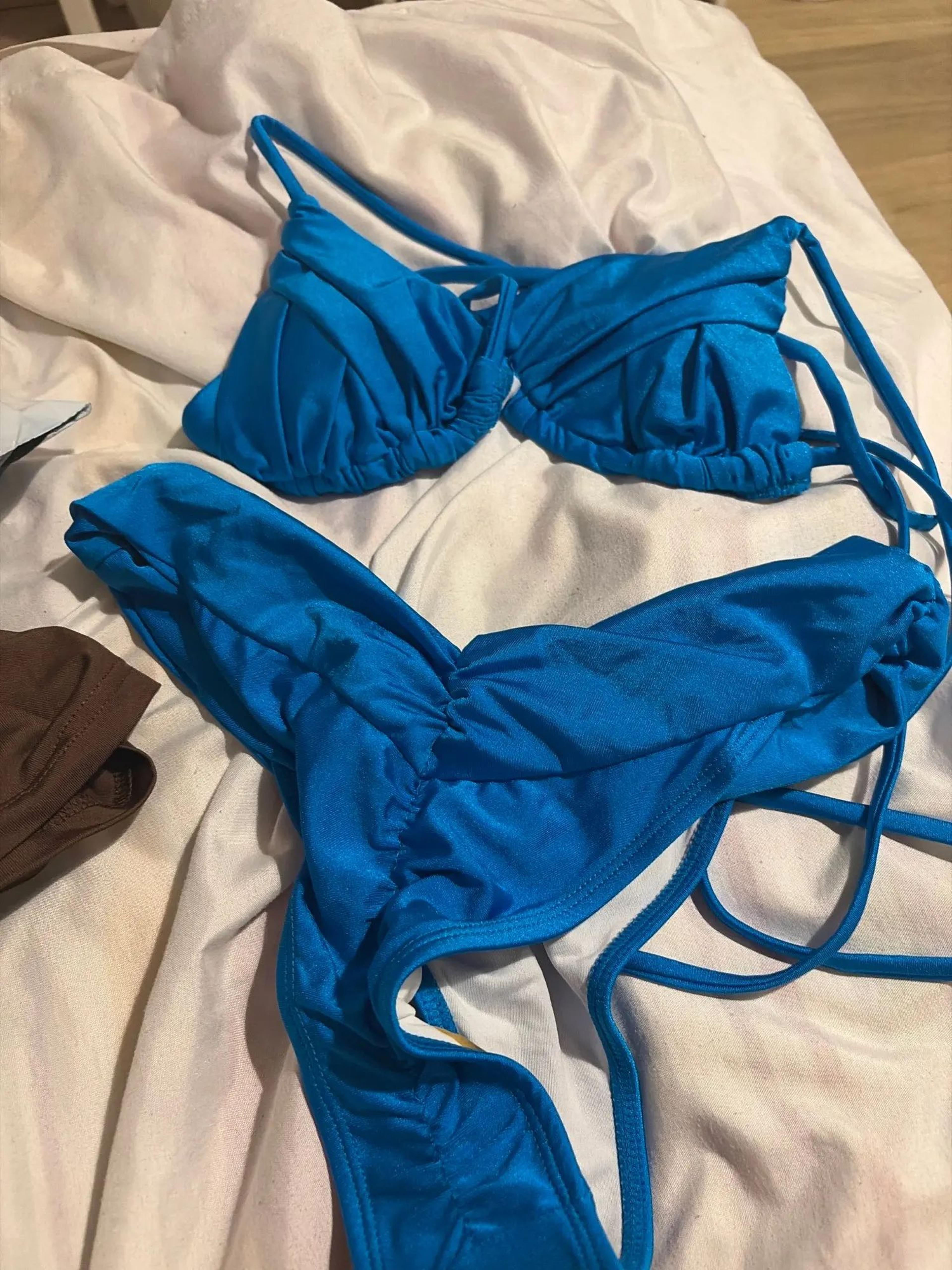Solid Color Micro Triangle Bikini Set 6