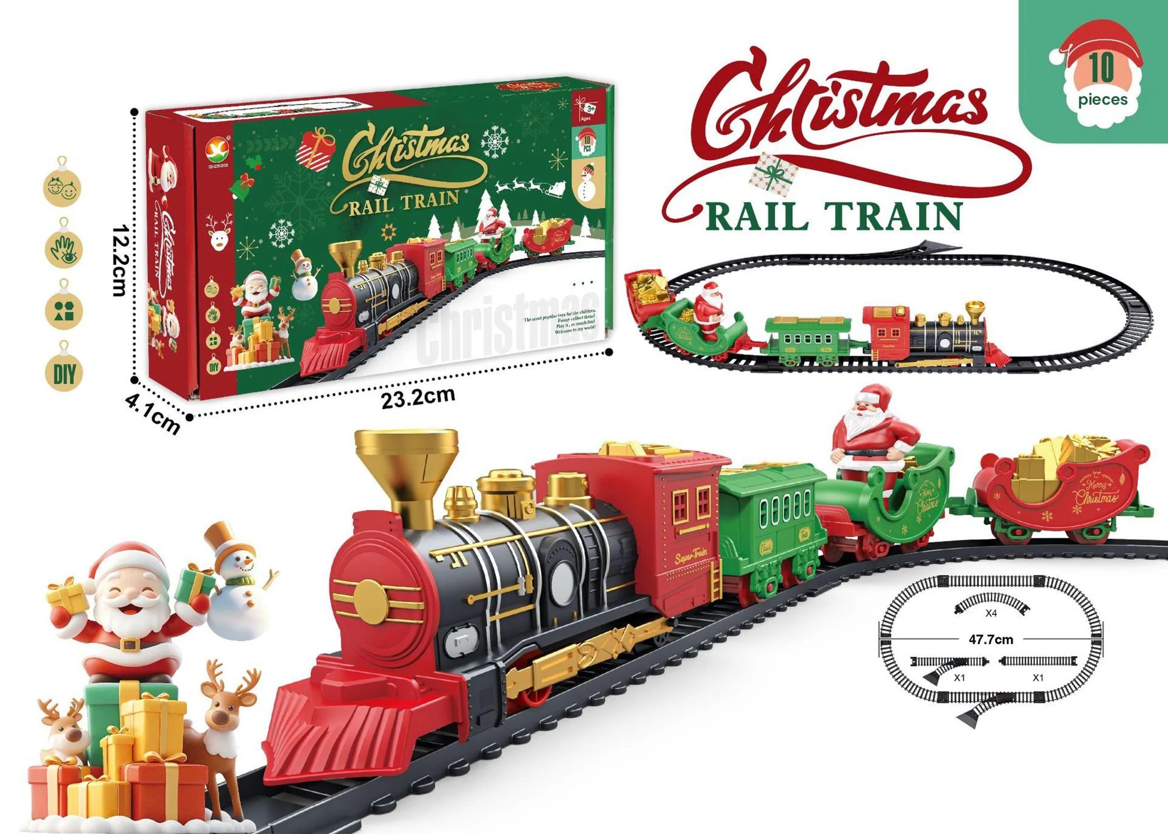Christmas Musical Electric Train Set With Lights 7