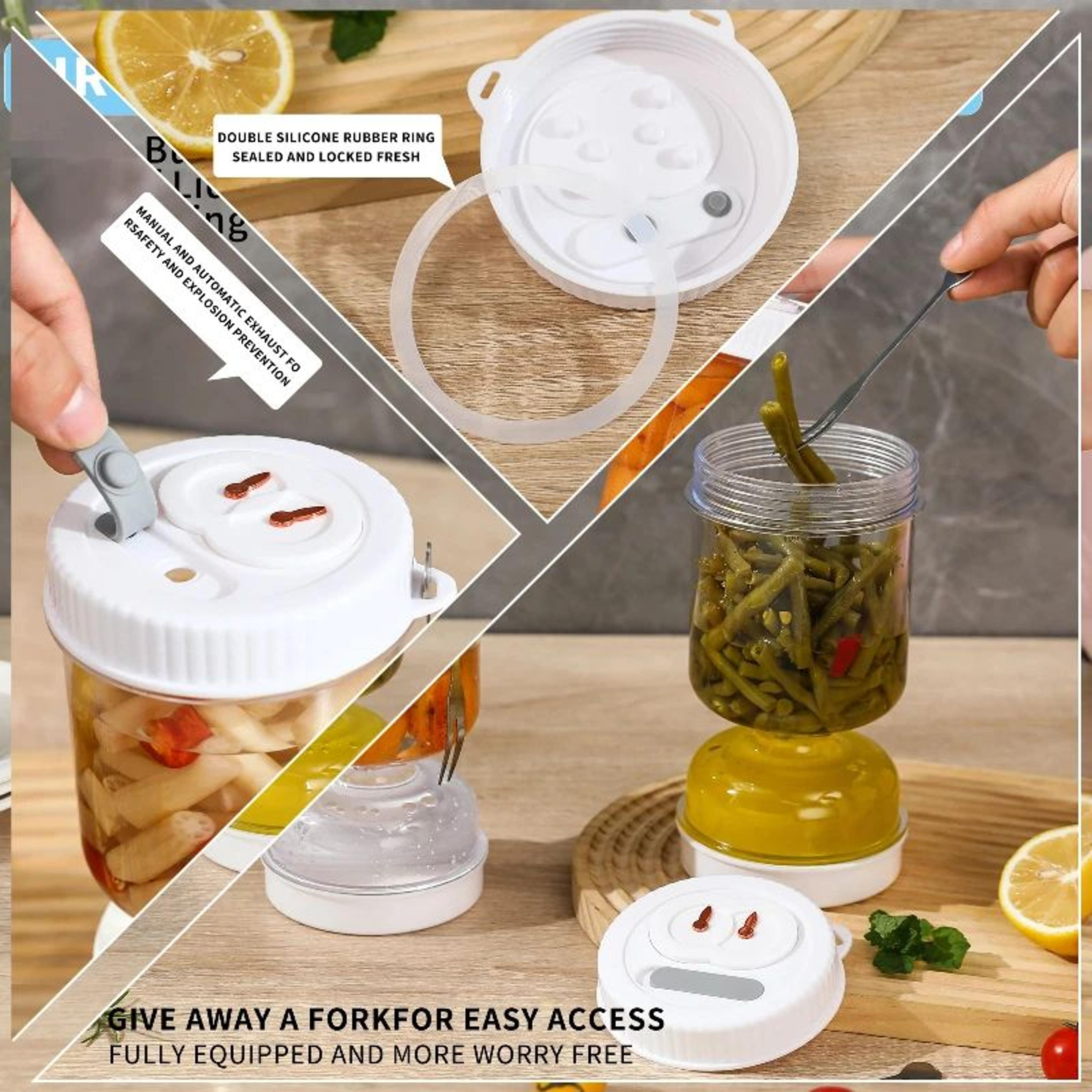 Pickle Storage Jar With Strainer Lid 4