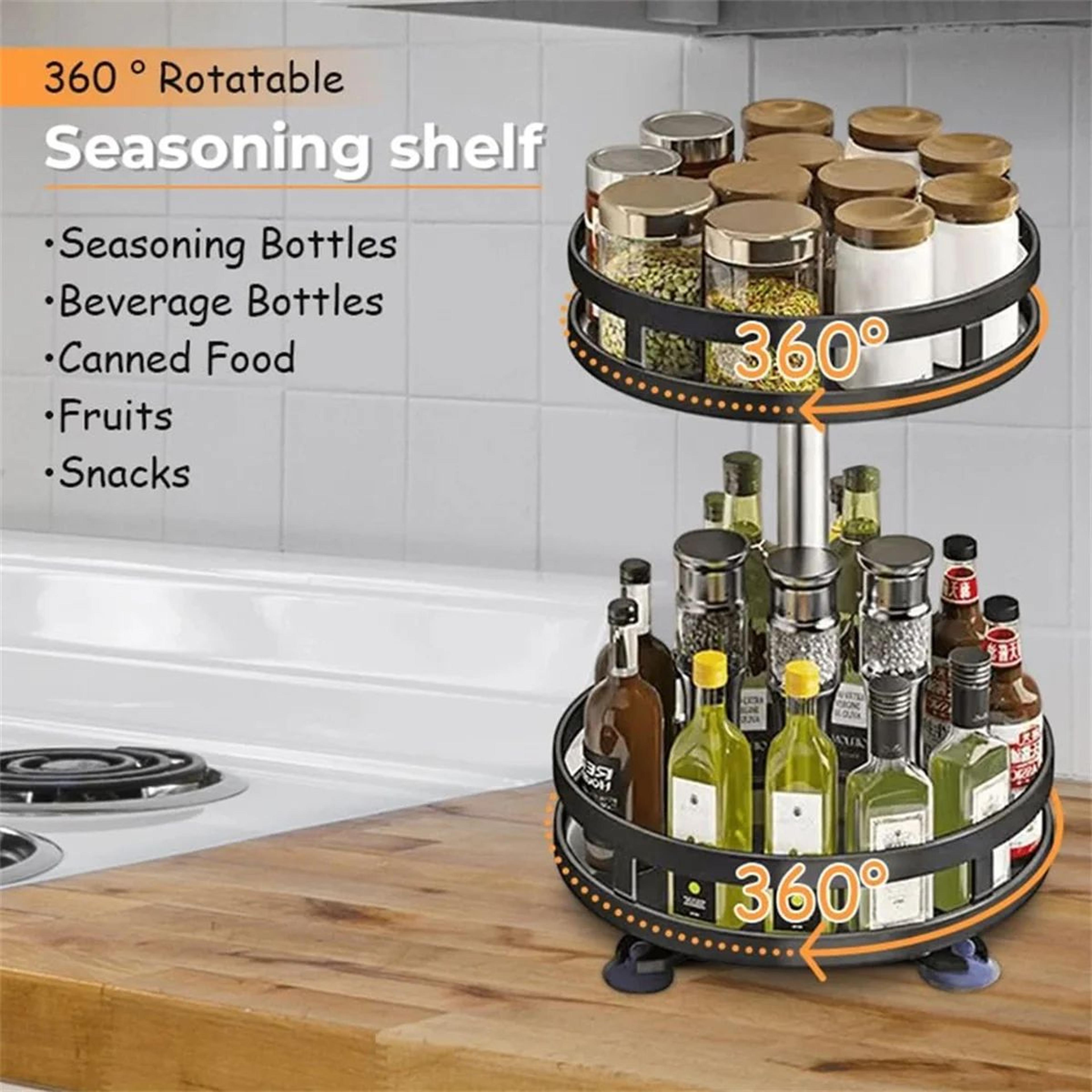 360 Degree Rotating Carbon Steel Spice Rack Organizer 7
