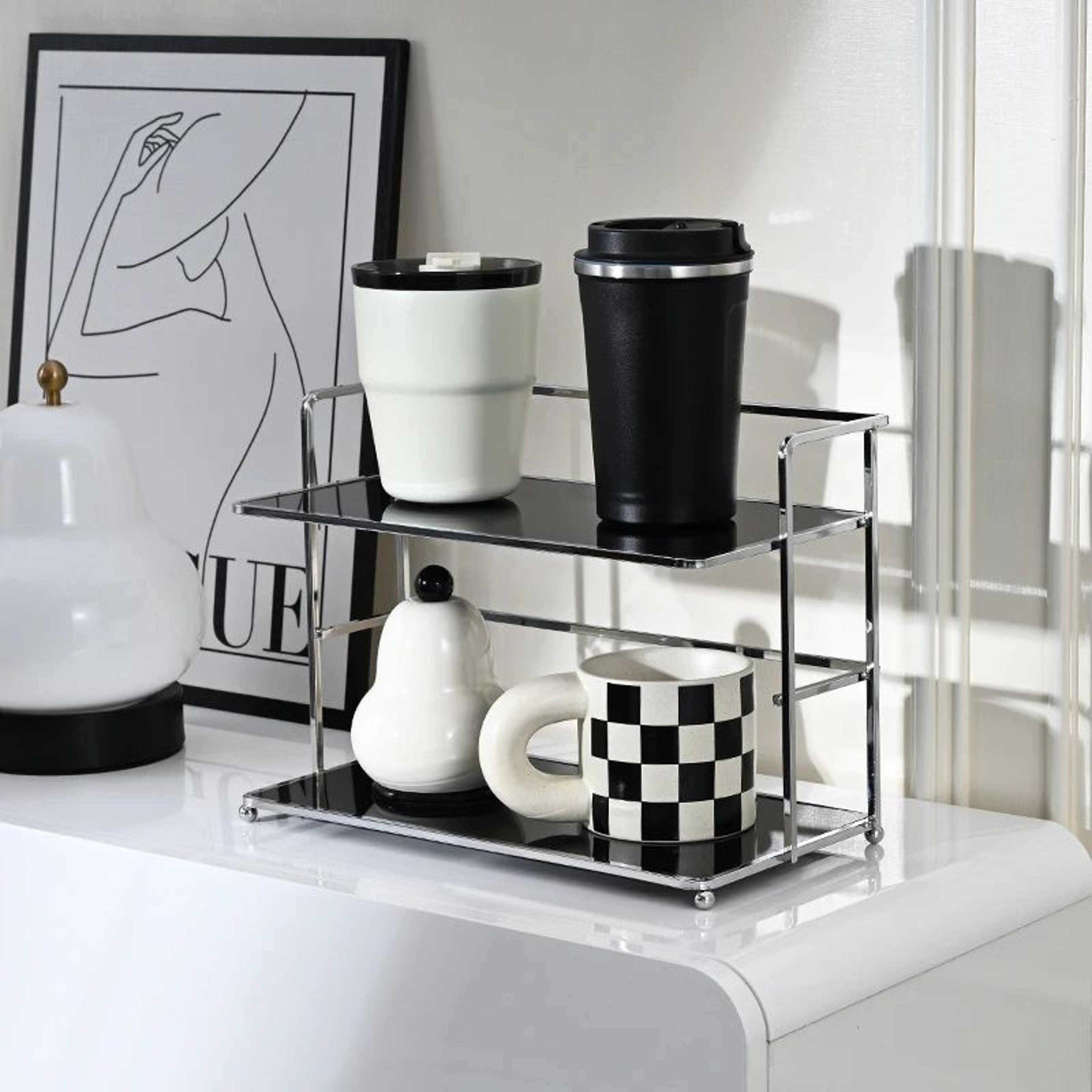 Double Layer Acrylic Desktop Storage Rack Organizer 4