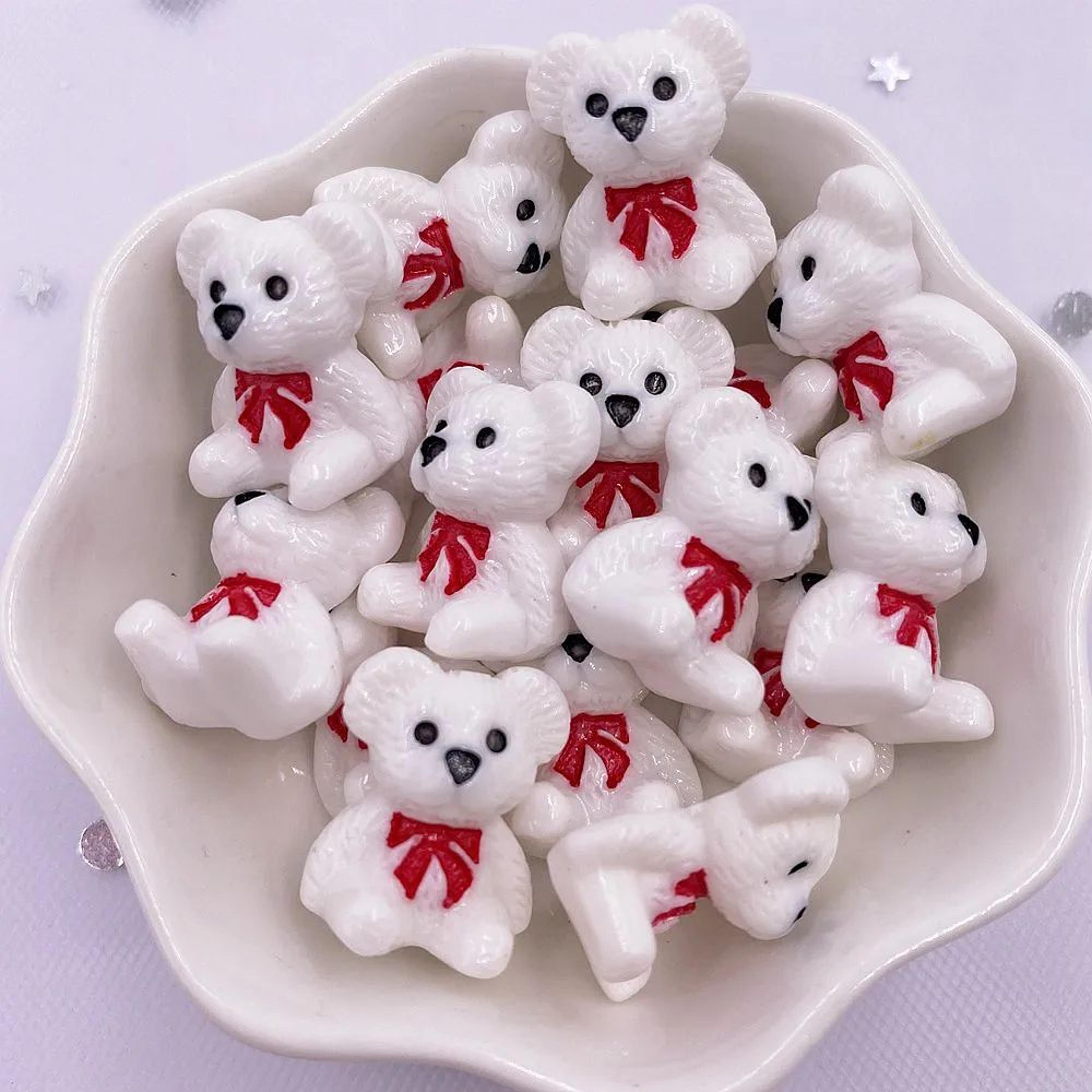 10 Piece Kawaii Colorful Bear Resin Flatback Craft Set 8