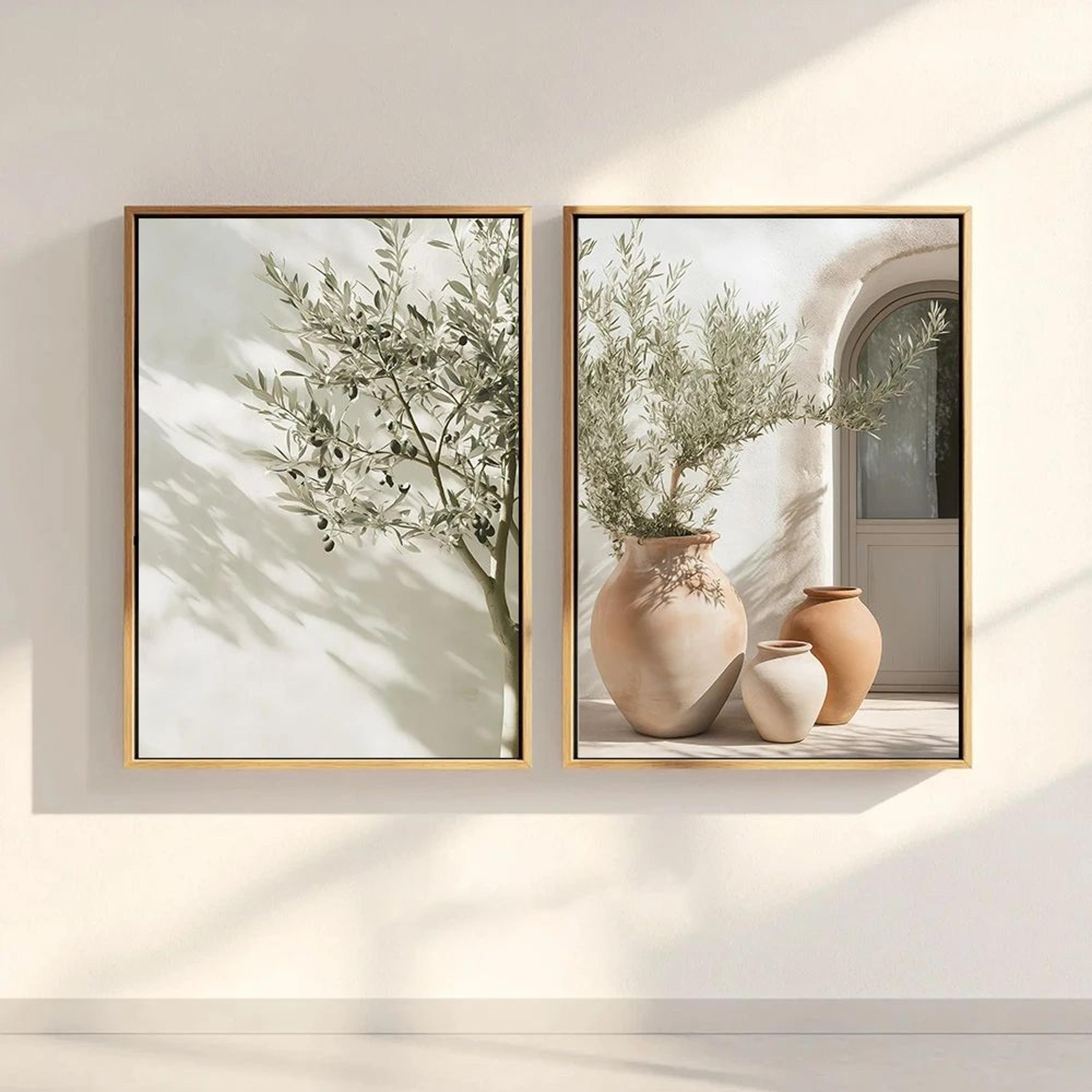 Mediterranean Olive Tree Landscape Wall Art Poster 0
