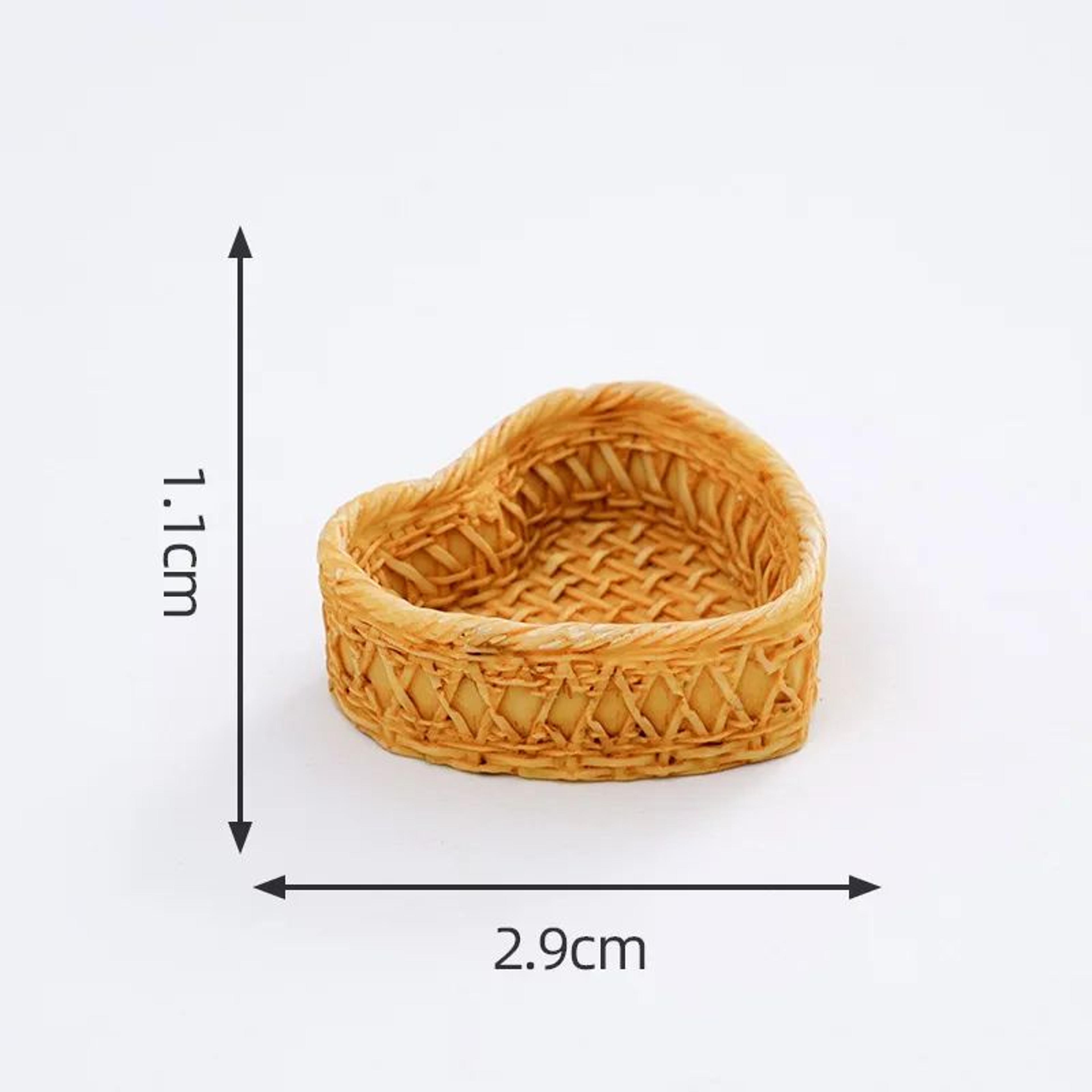 Mini Simulated Rattan Basket Dollhouse Decoration 6