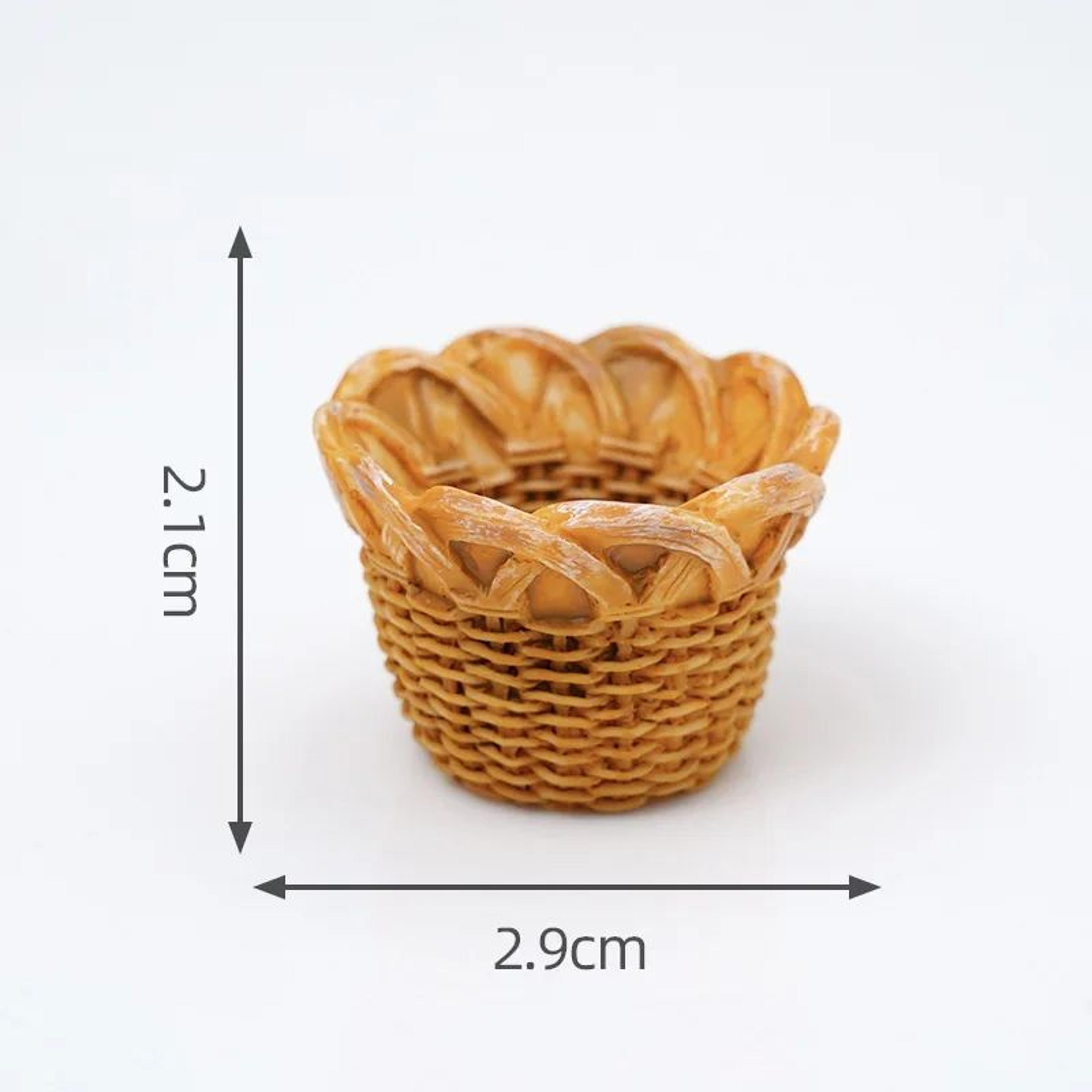 Mini Simulated Rattan Basket Dollhouse Decoration 19