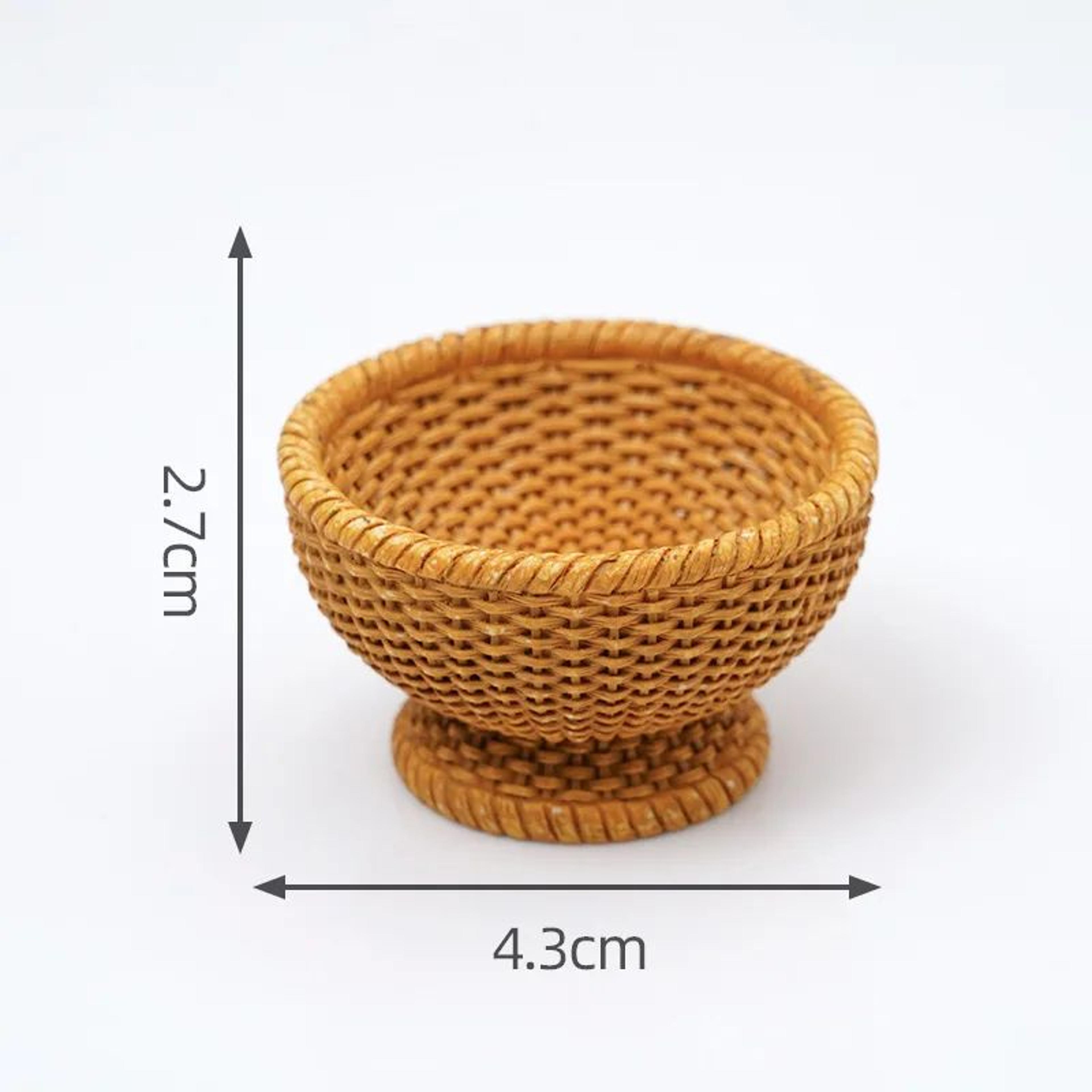 Mini Simulated Rattan Basket Dollhouse Decoration 22