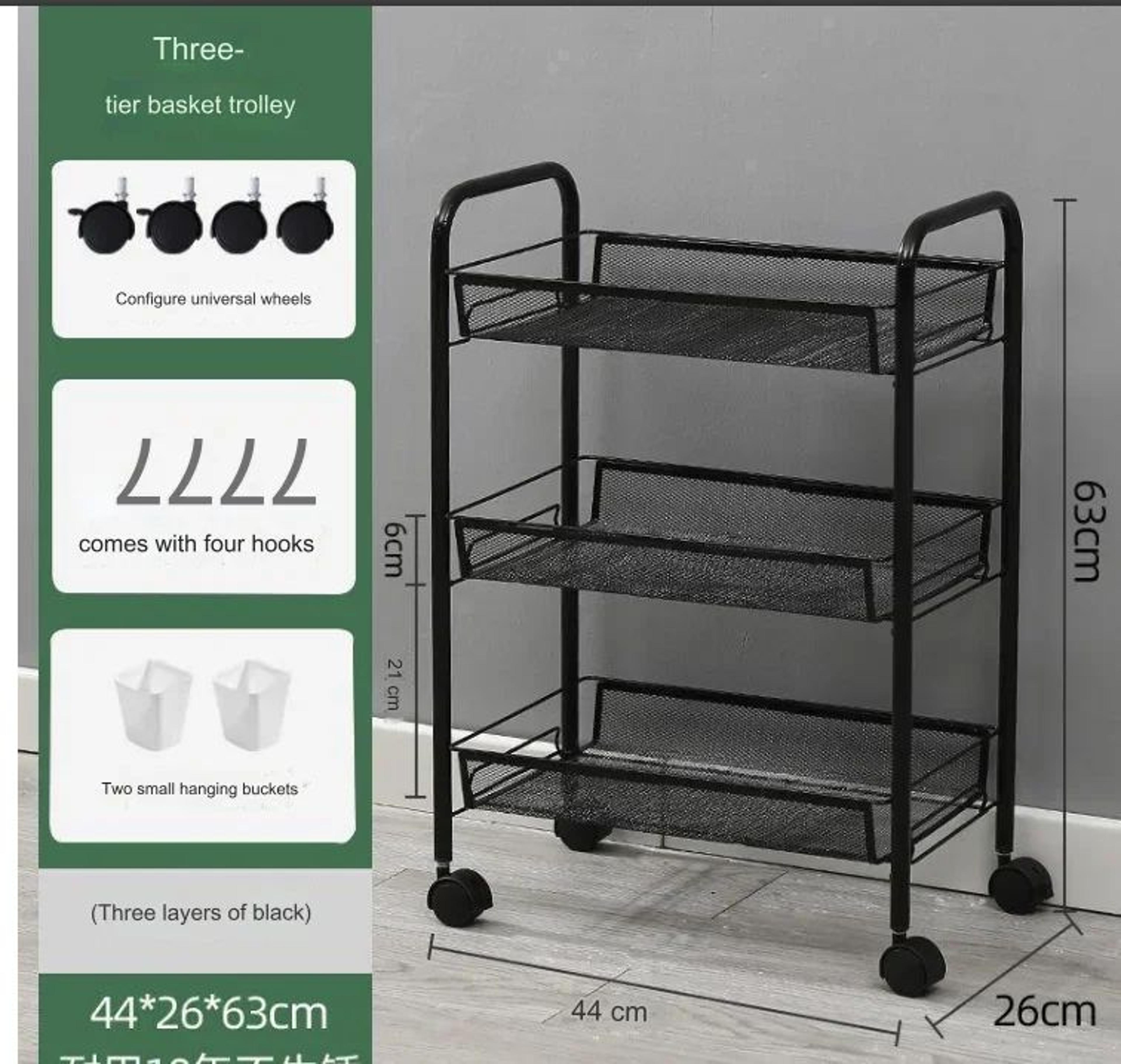 5 Tier Rolling Storage Organizer Cart 9