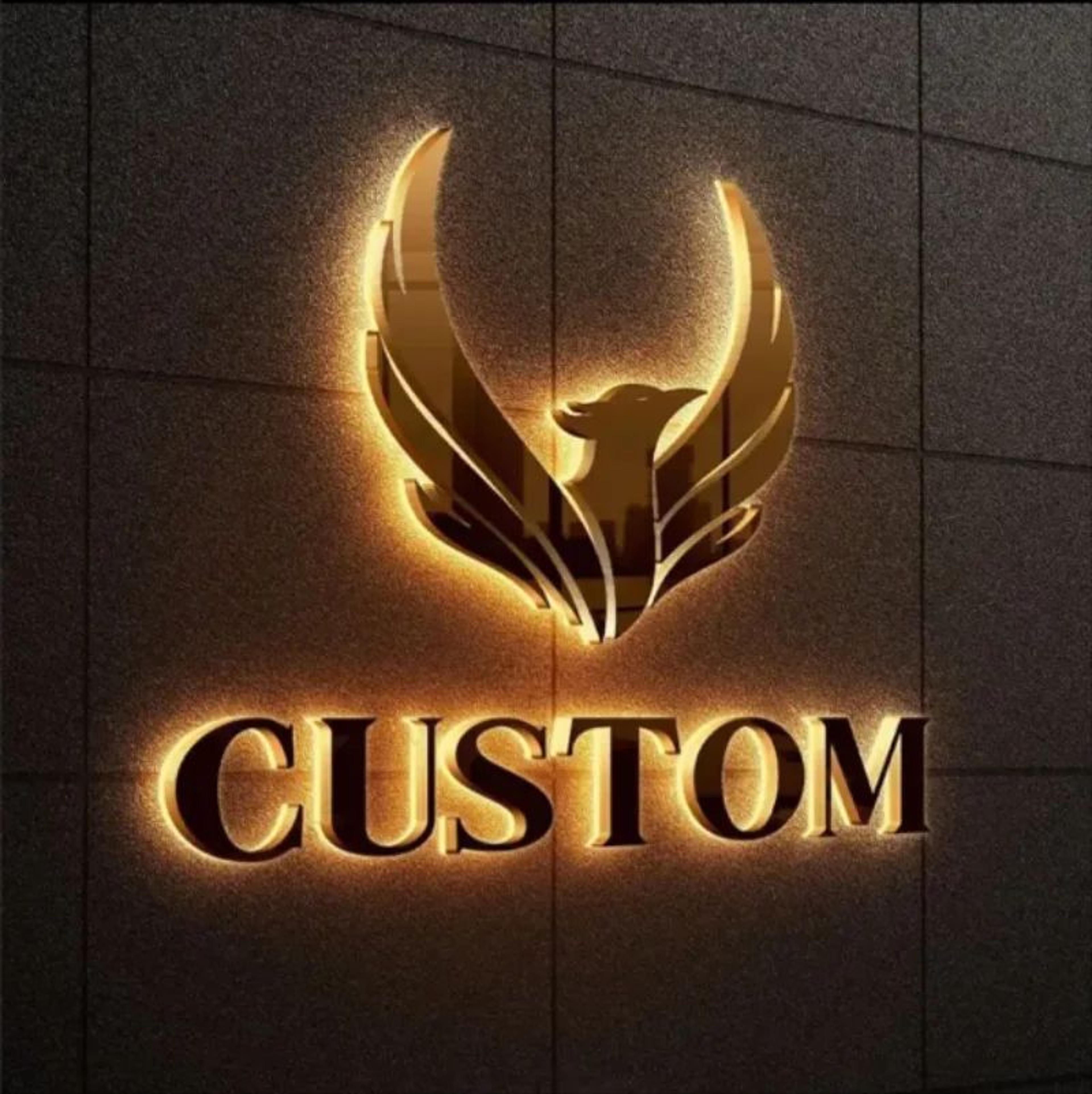 custom led backlit 3d metal business sign