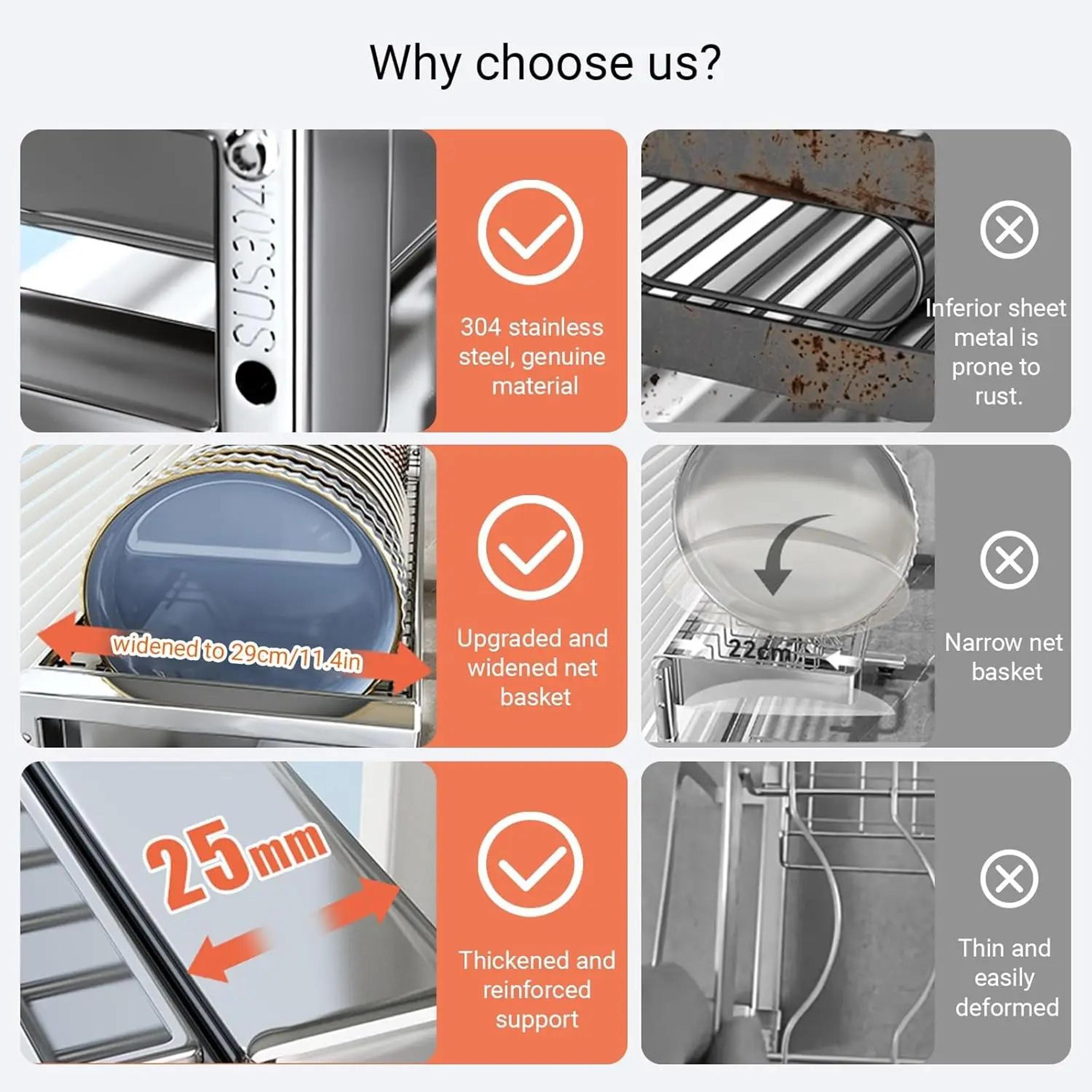 304 Stainless Steel Multifunctional Sink Rack 2