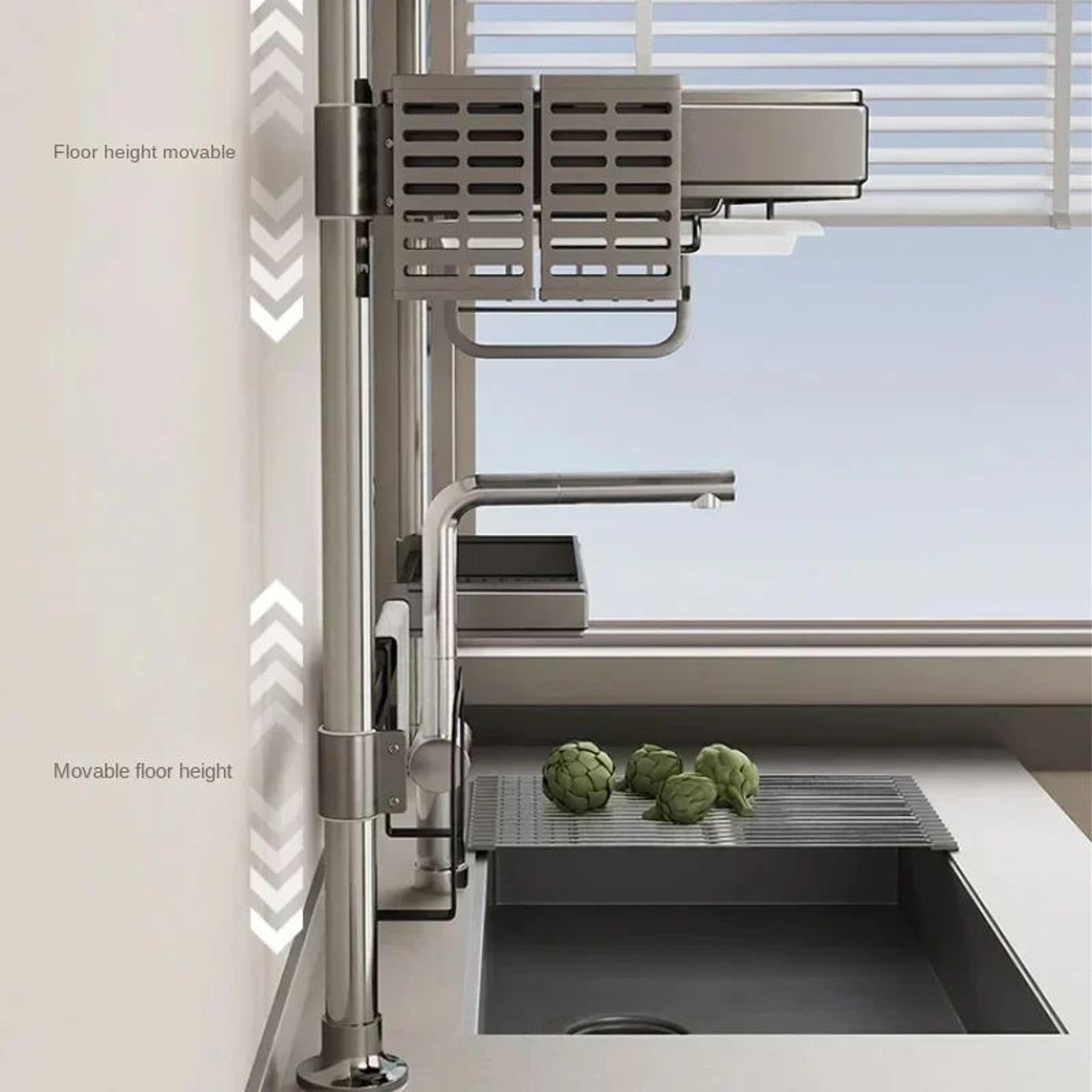 Kitchen Sink Storage And Drain Rack Organizer 4