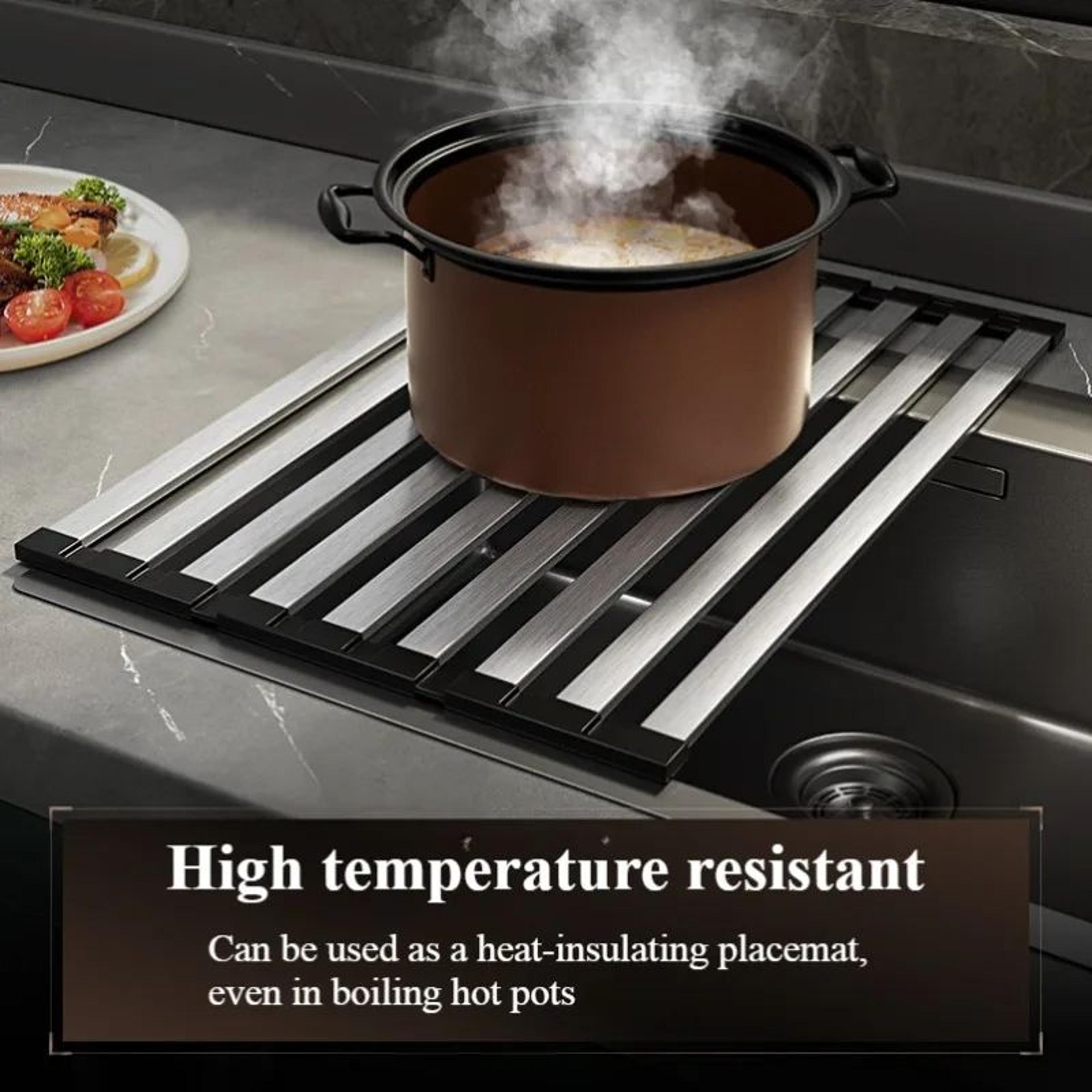 Foldable Stainless Steel Roll Up Dish Drying Rack 9