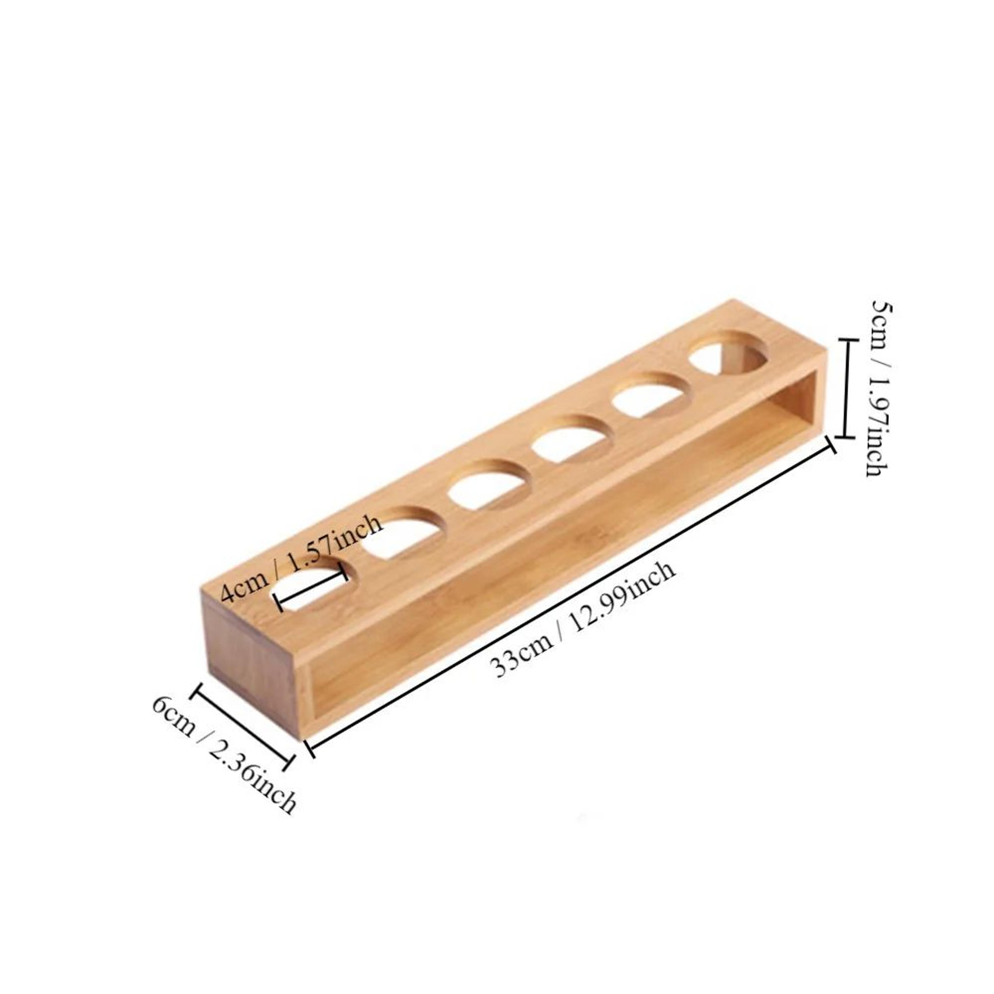 Bamboo Shot Glass Holder Tray With 6 Slots 3
