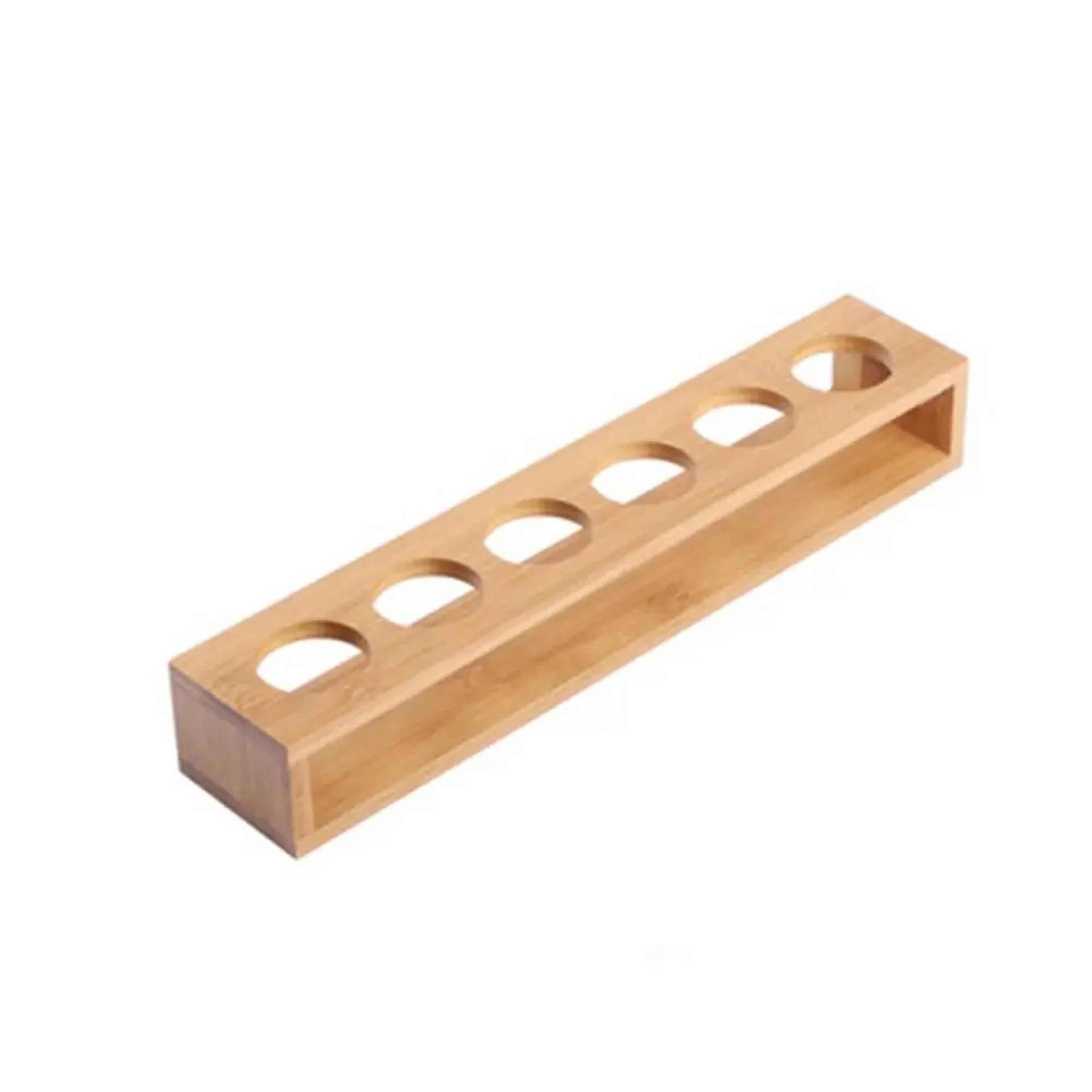 Bamboo Shot Glass Holder Tray With 6 Slots 14