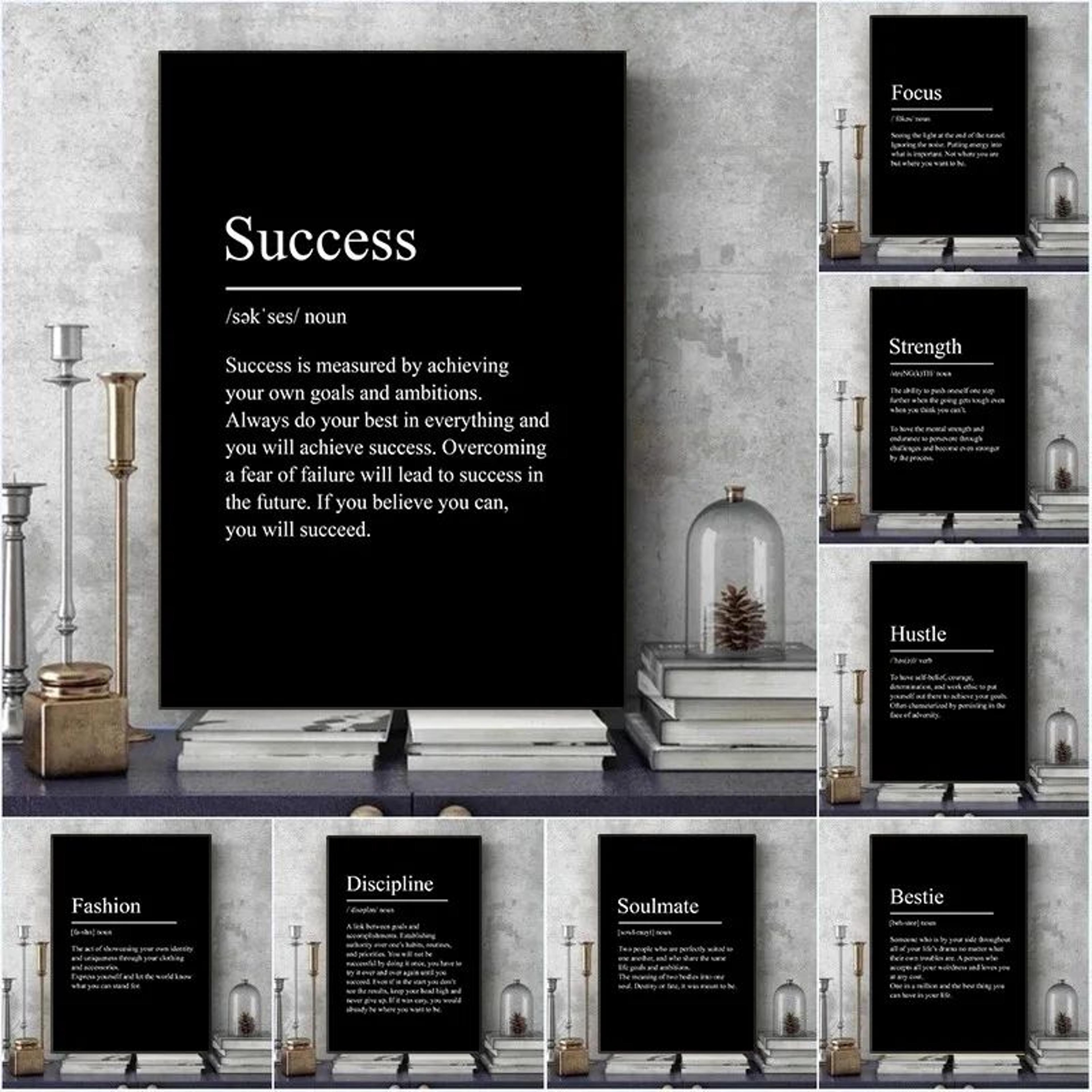 minimalist inspirational success focus canvas wall art