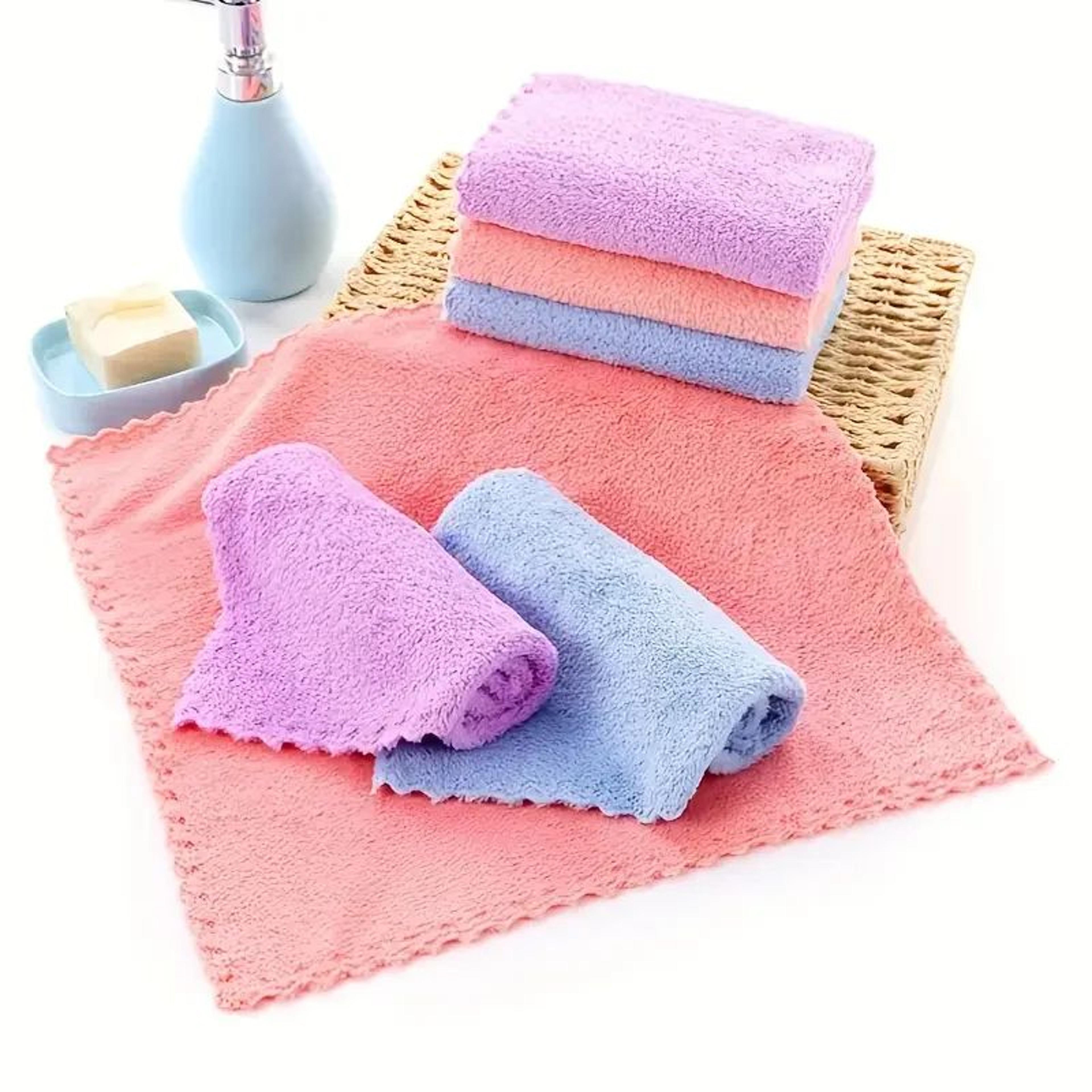Soft Coral Fleece Hand And Face Towels 4
