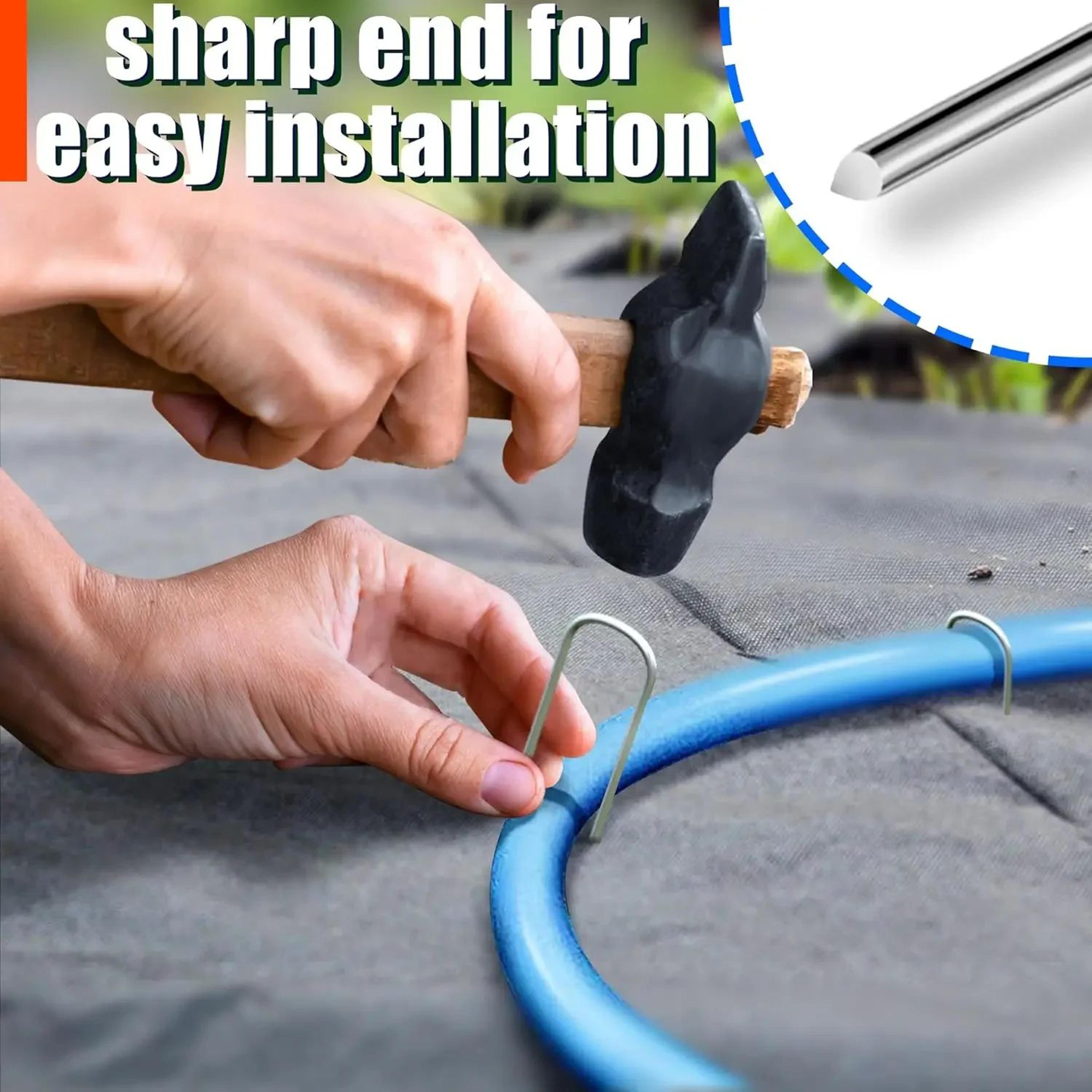 Heavy Duty U Shape Garden Staples Ground Stakes 7