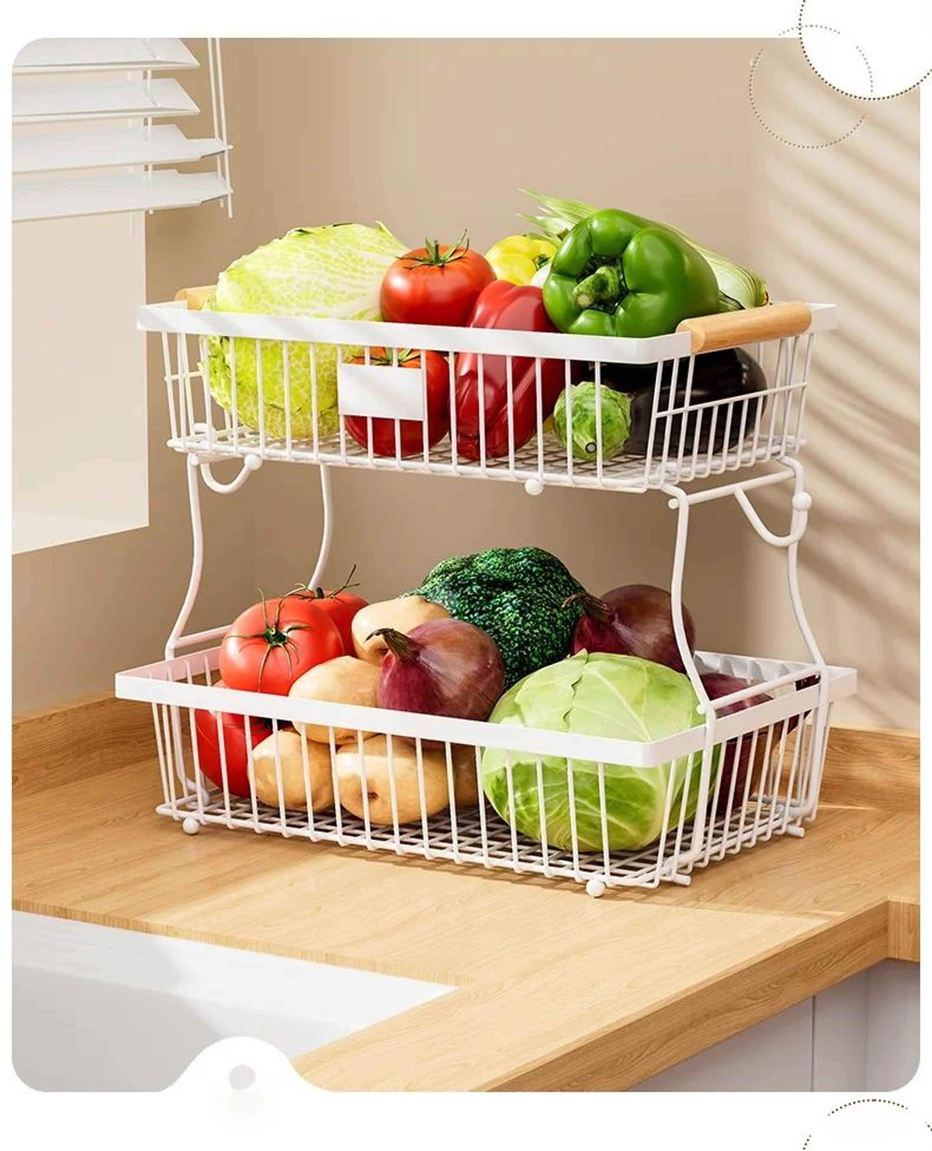 Double Layer Fruit And Vegetable Storage Rack 12