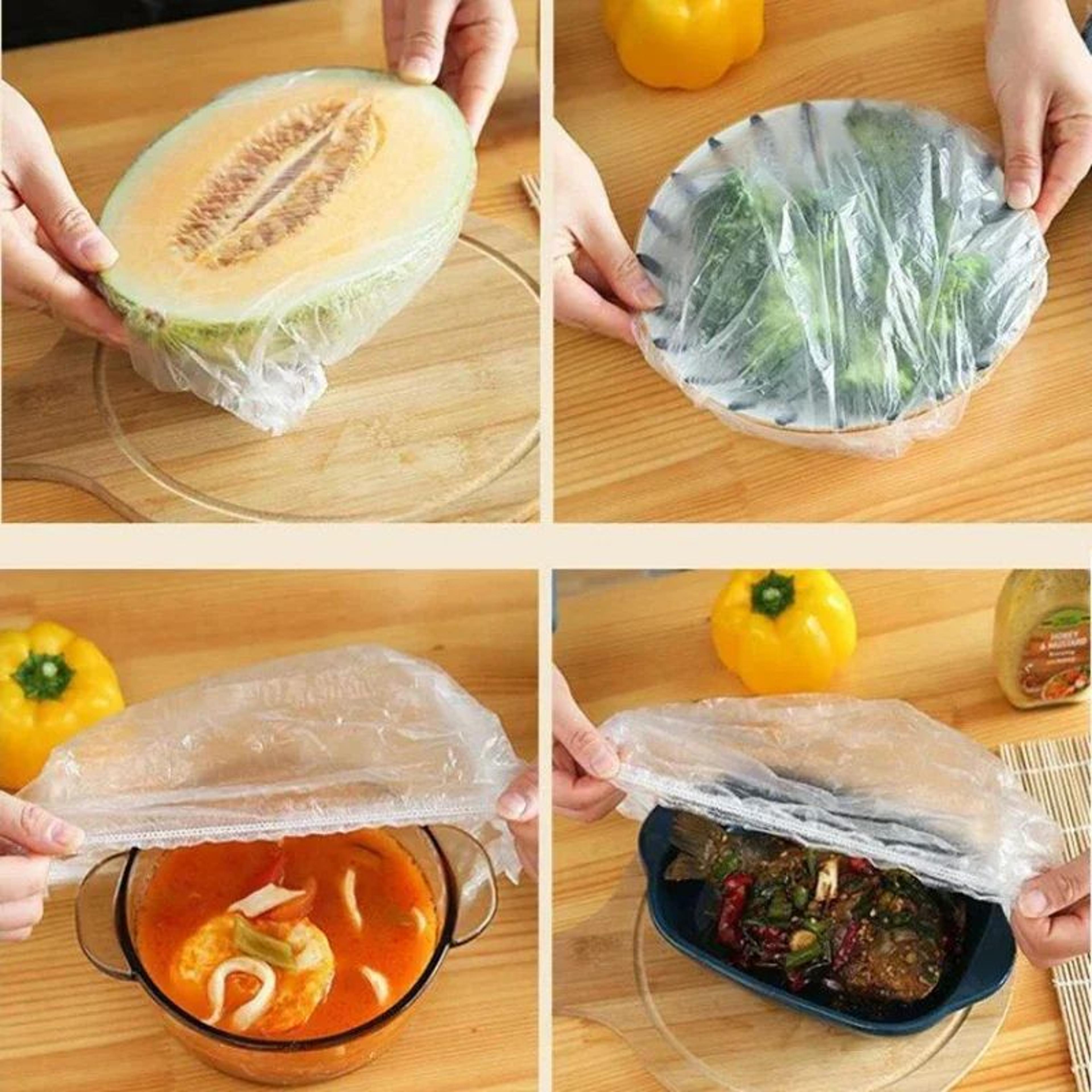 500 Piece Disposable Elastic Food Cover Wrap Set 5