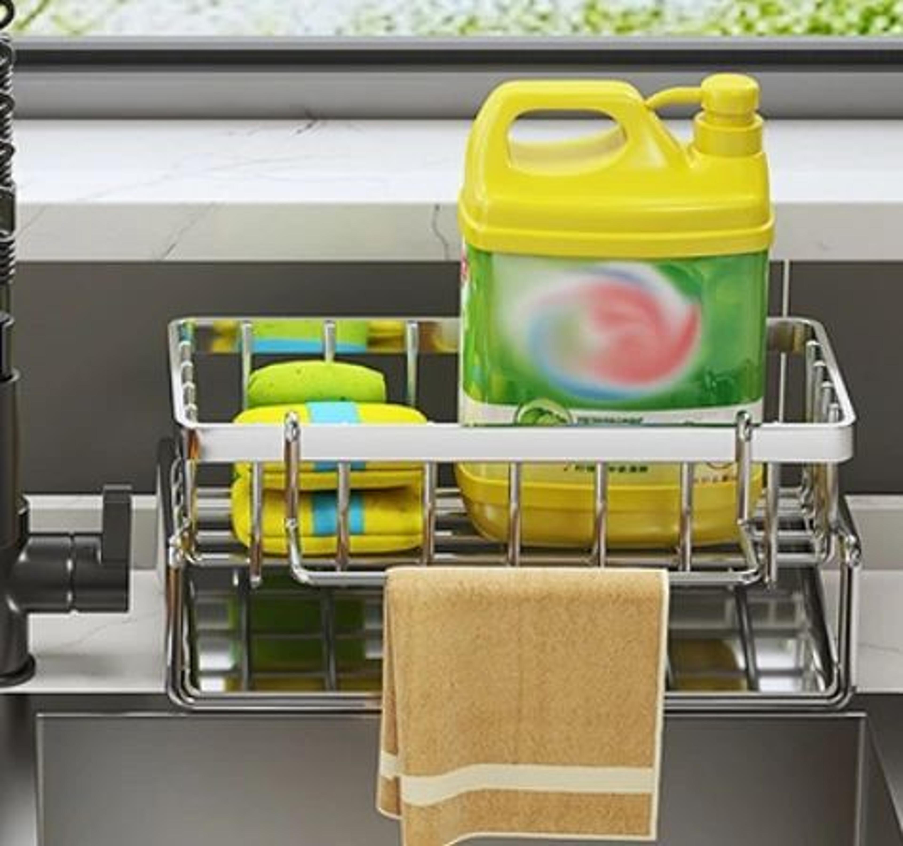 Stainless Steel Sink Organizer Sponge Holder Rack 9