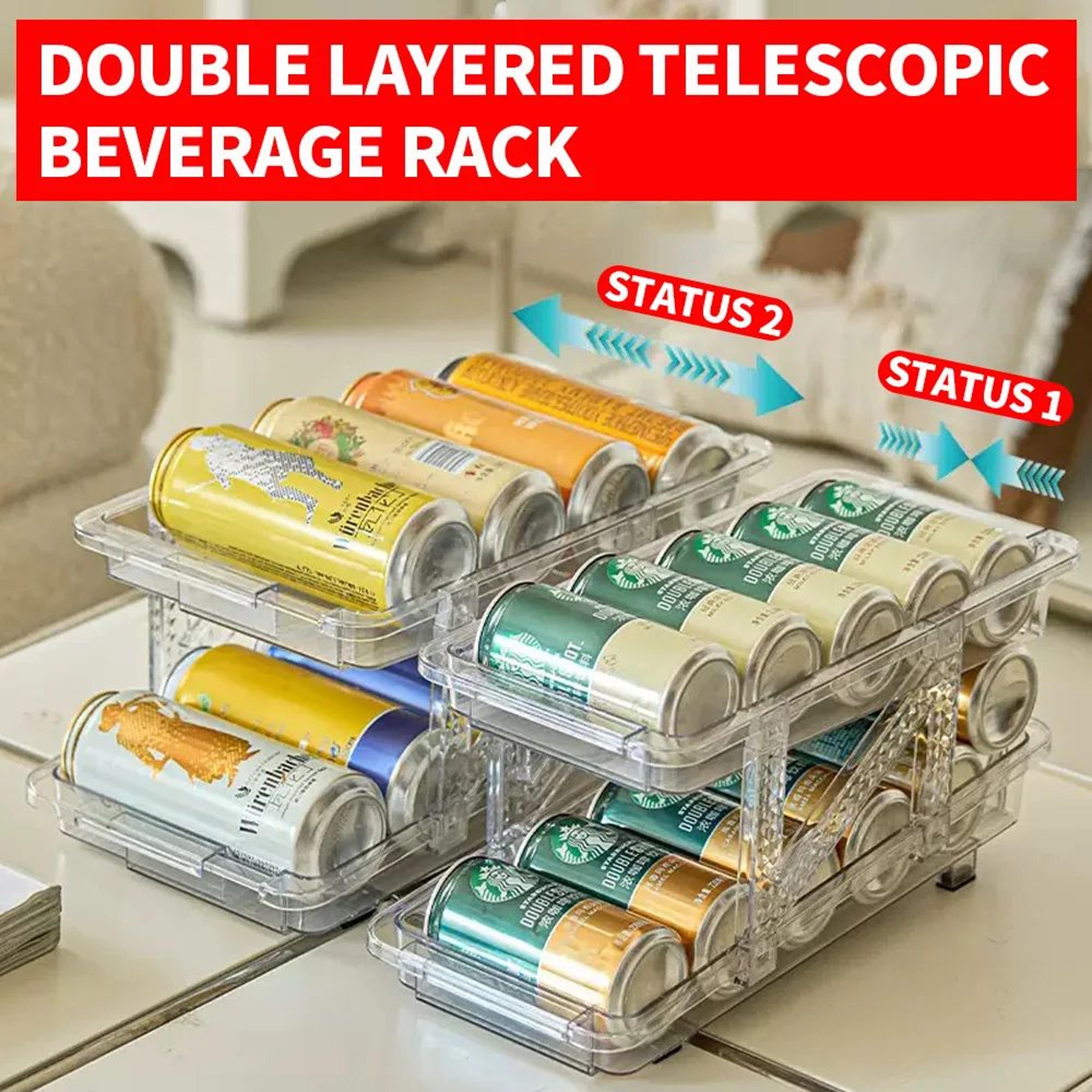 Double Layer Beverage Can Storage Organizer Rack 1