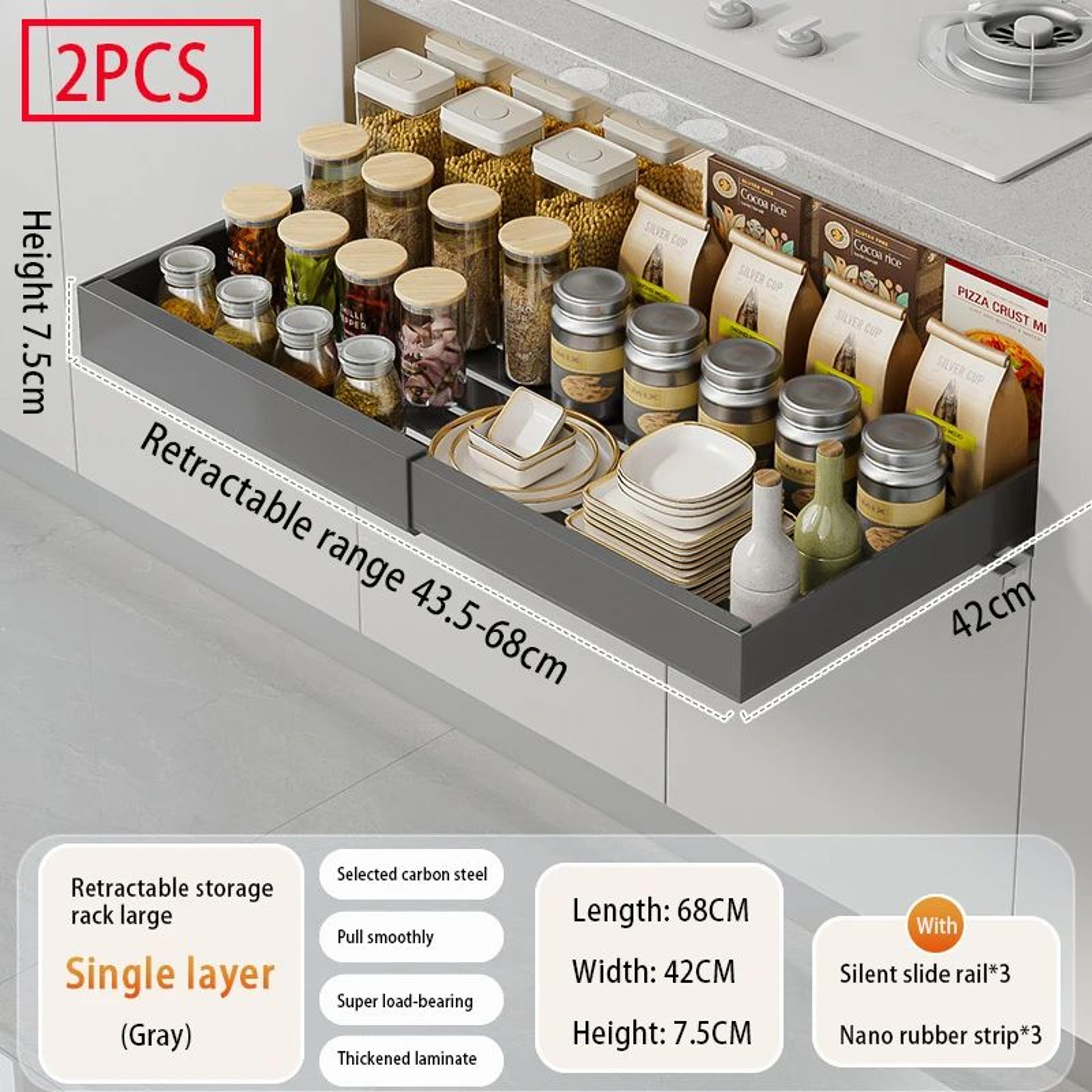 Expandable Pull Out Cabinet Organizer With Sliding Drawer 18