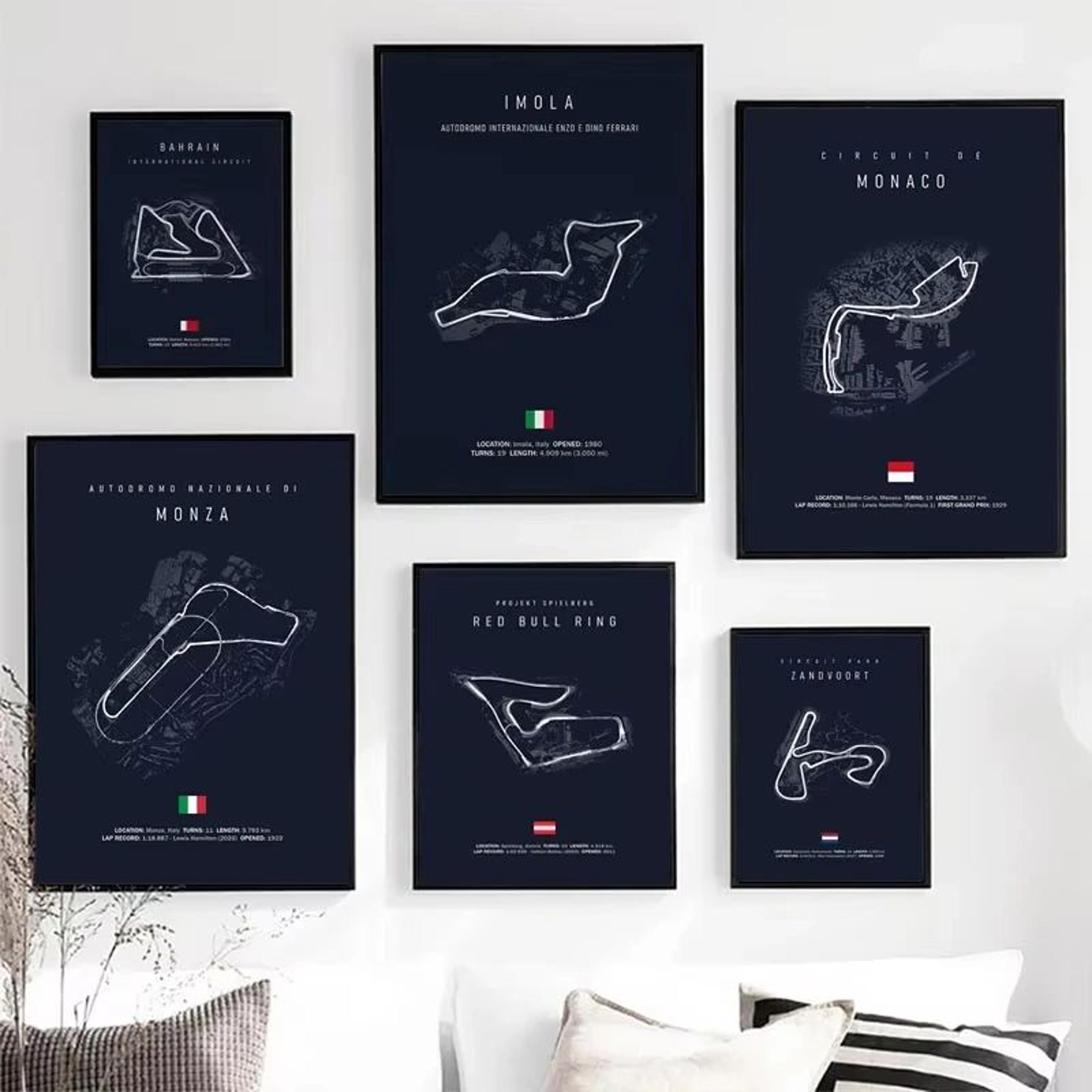 F1 Race Track Canvas Wall Art Poster 1