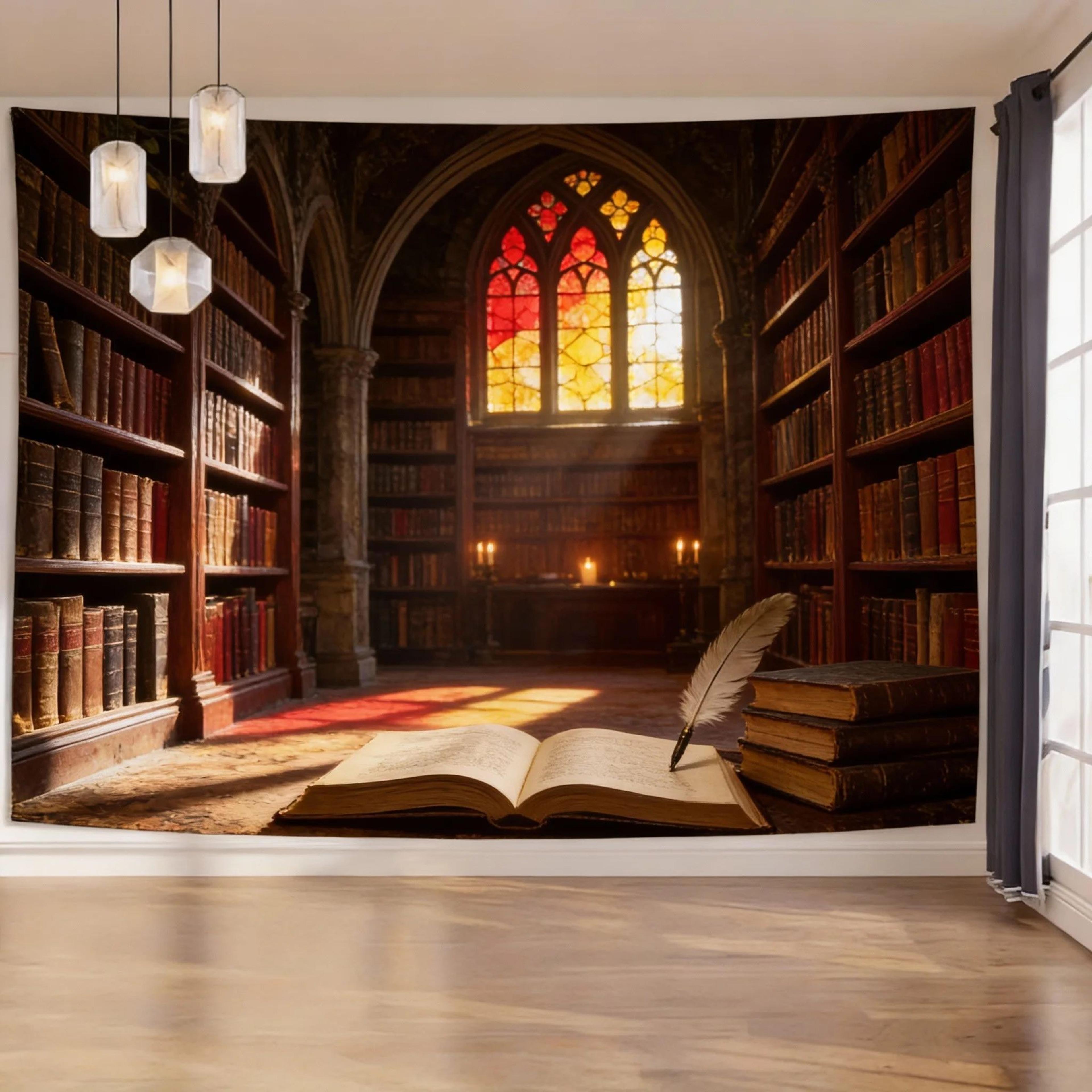 Gothic Window Landscape Wall Tapestry 11