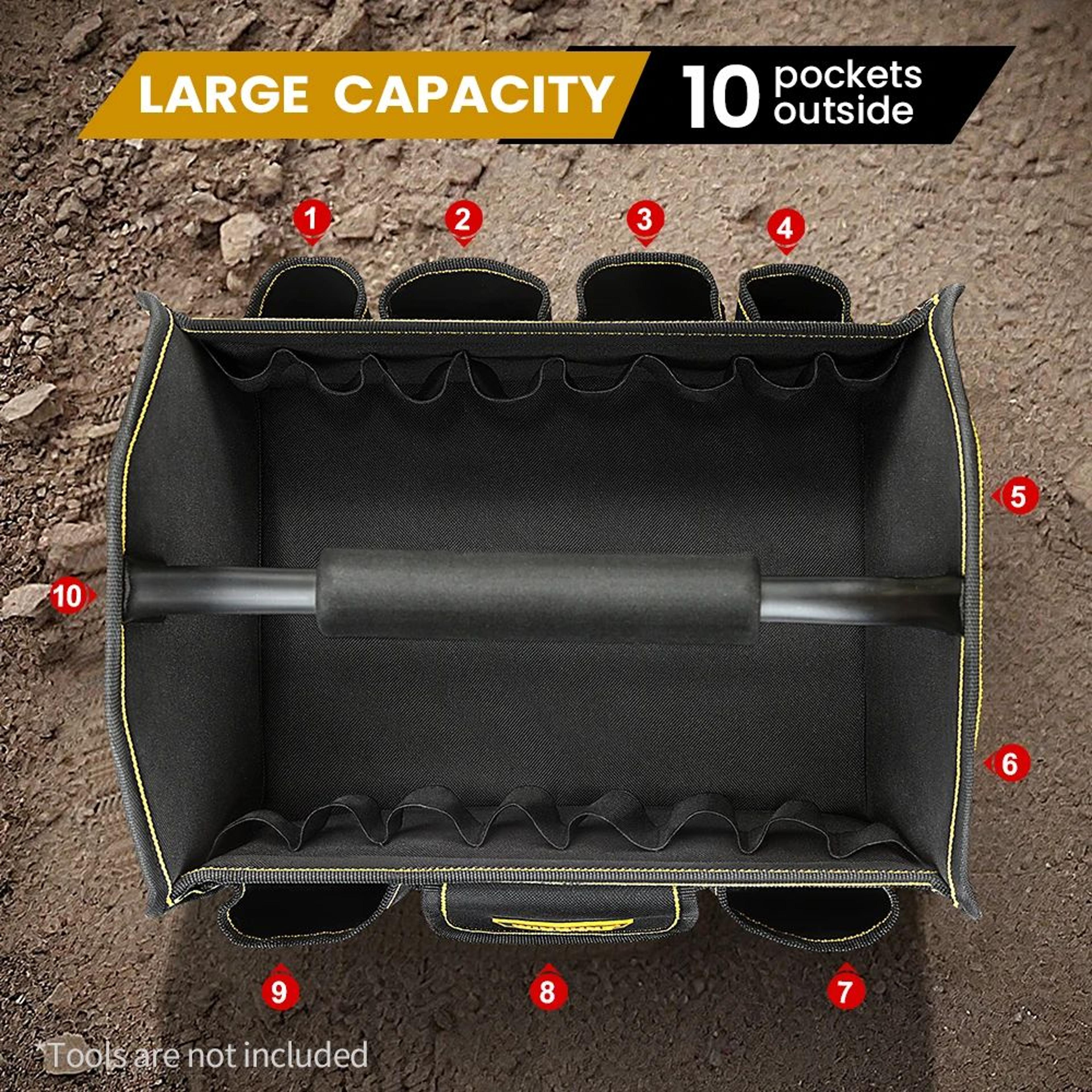 Heavy Duty 10 Pocket Tool Tote Bag 4