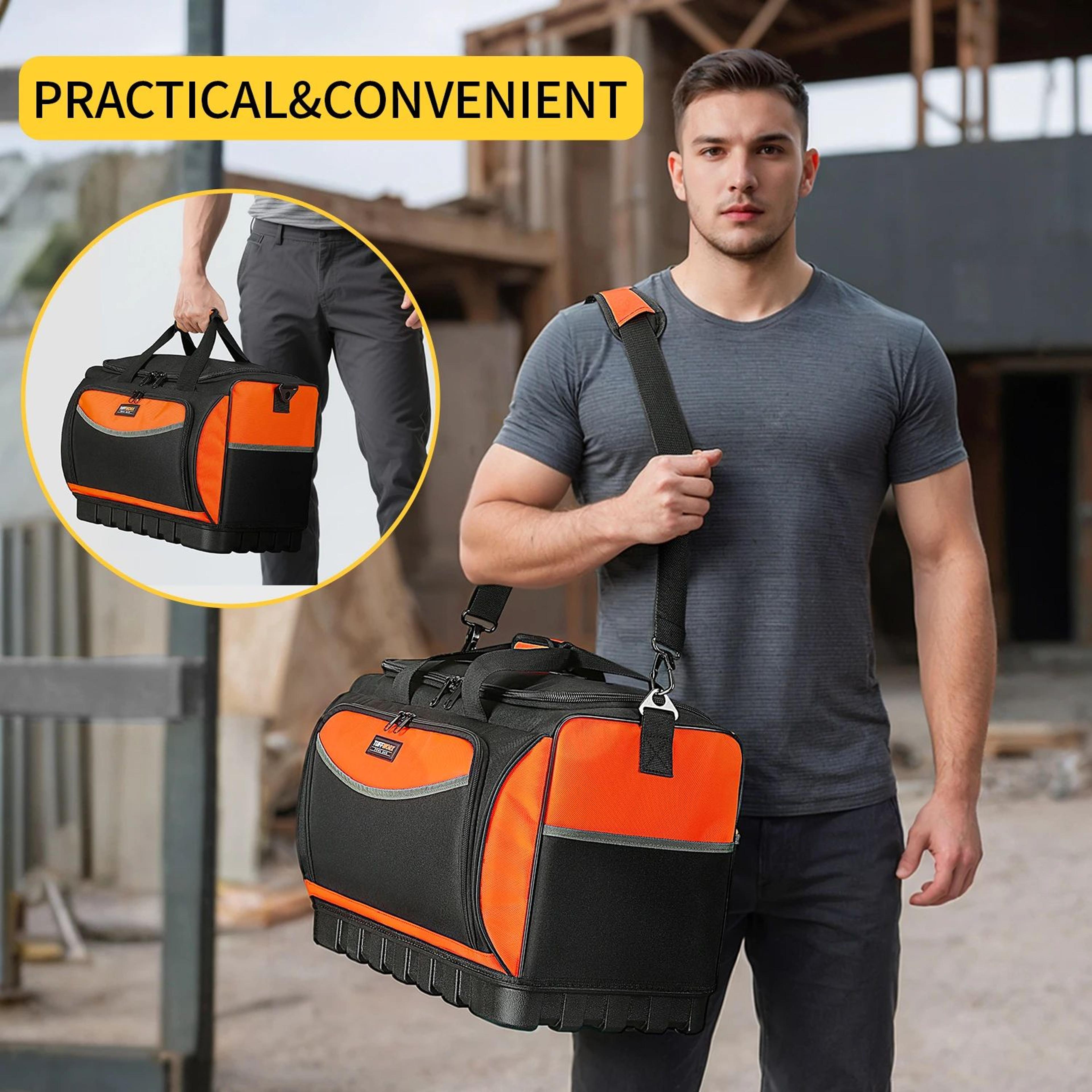 heavy duty open top tool organizer bag with molded base