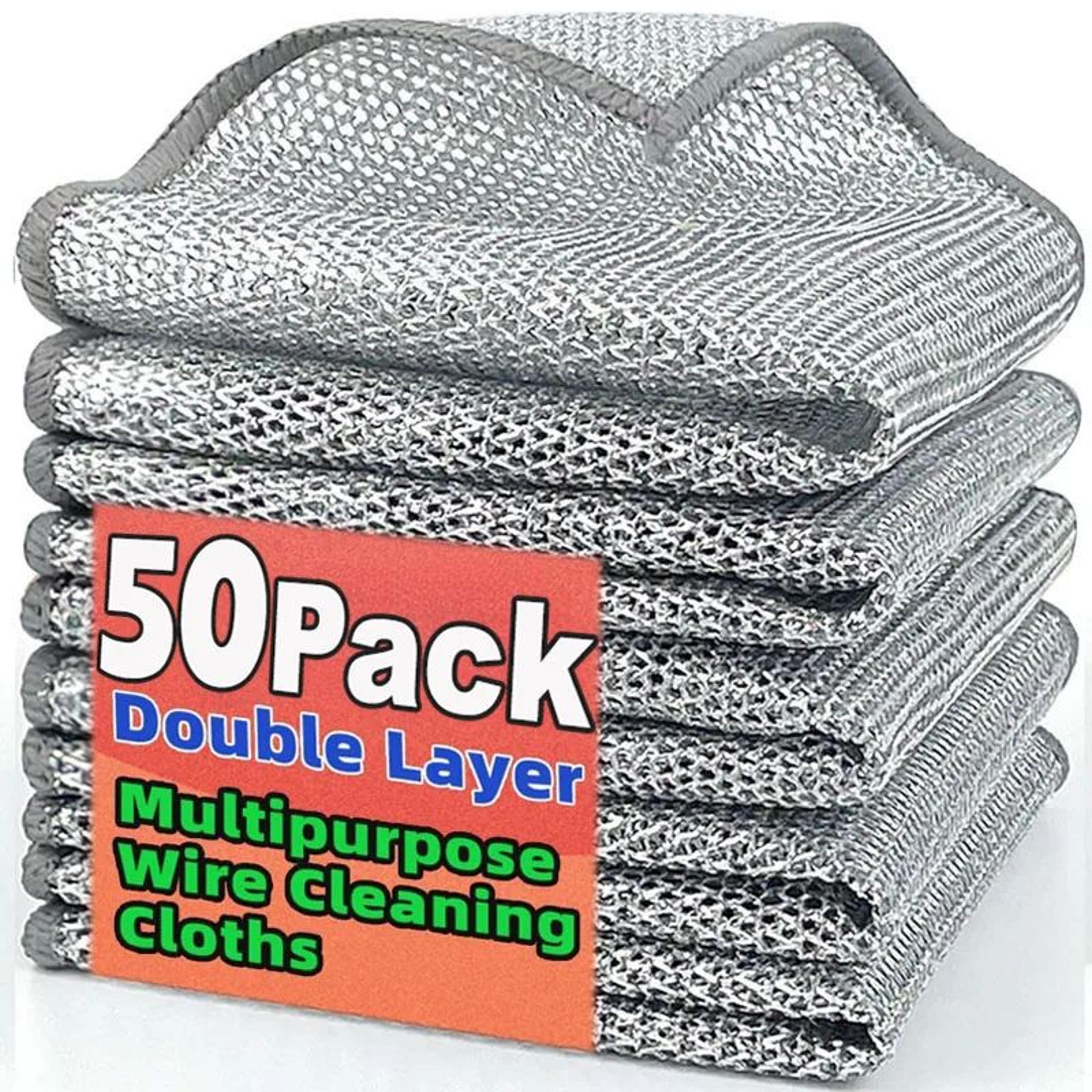 Magic Silver Wire Microfiber Cleaning Dishcloth With Sponge 0