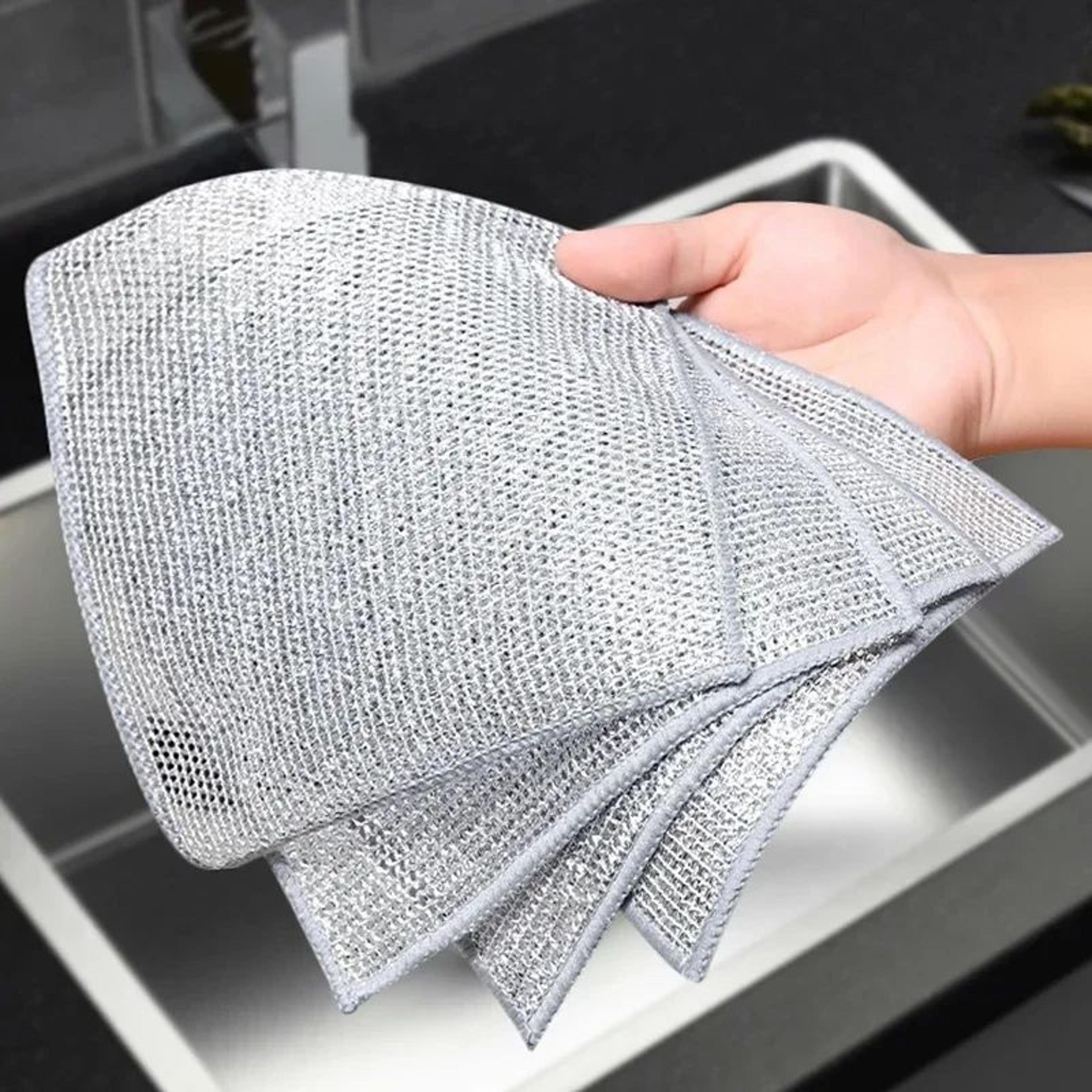 Magic Silver Wire Microfiber Cleaning Dishcloth With Sponge 2