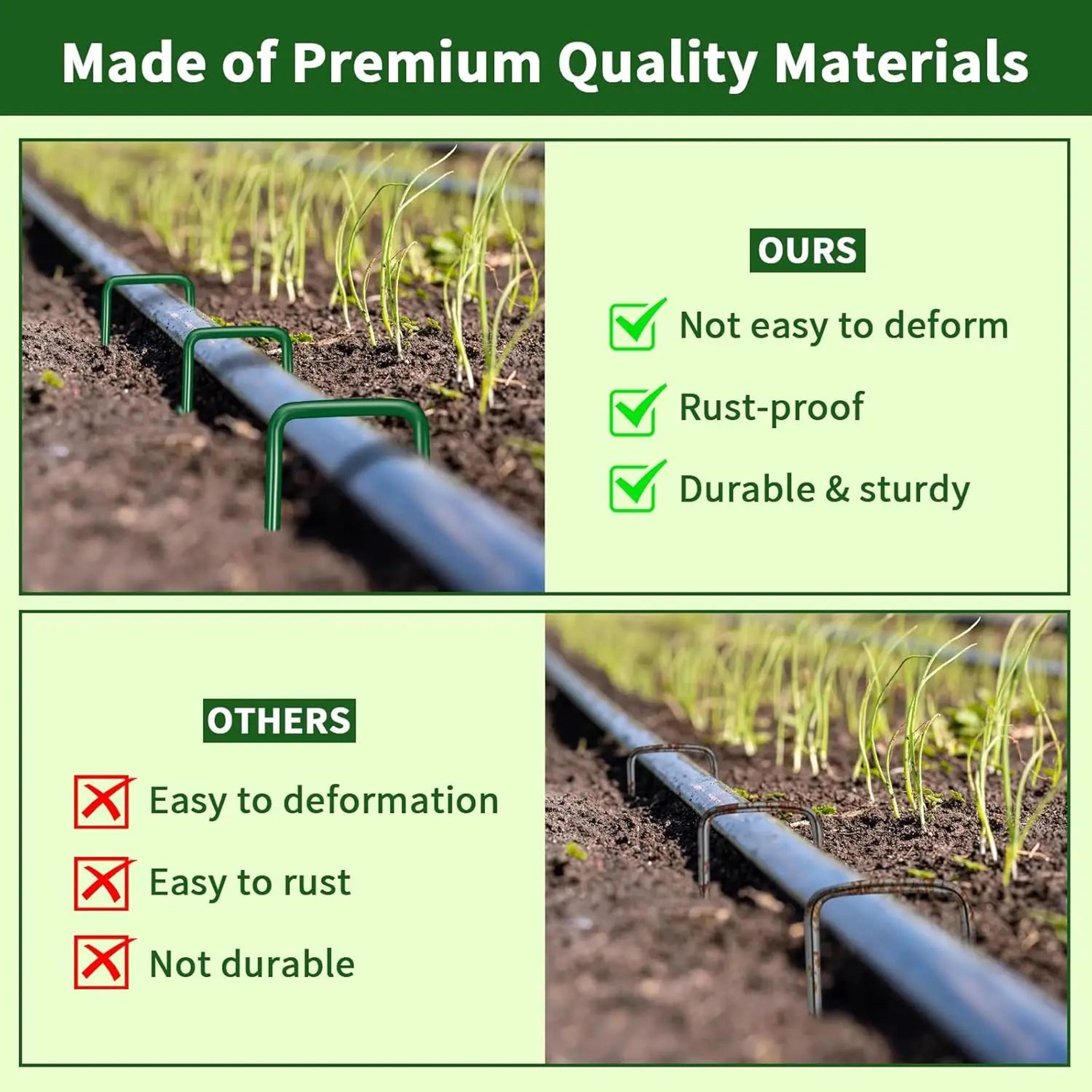 Heavy Duty U Shaped Garden Staples Landscape Ground Stakes 9