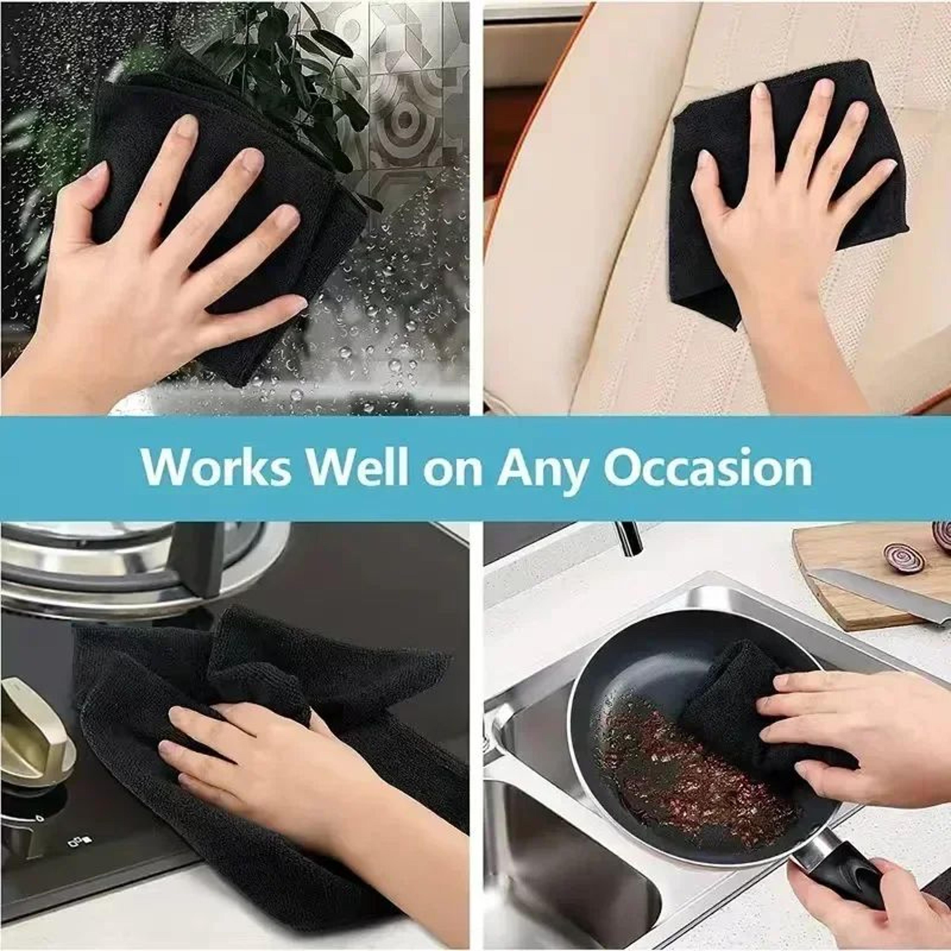 Black Microfiber Cleaning Cloth For Home And Car 7